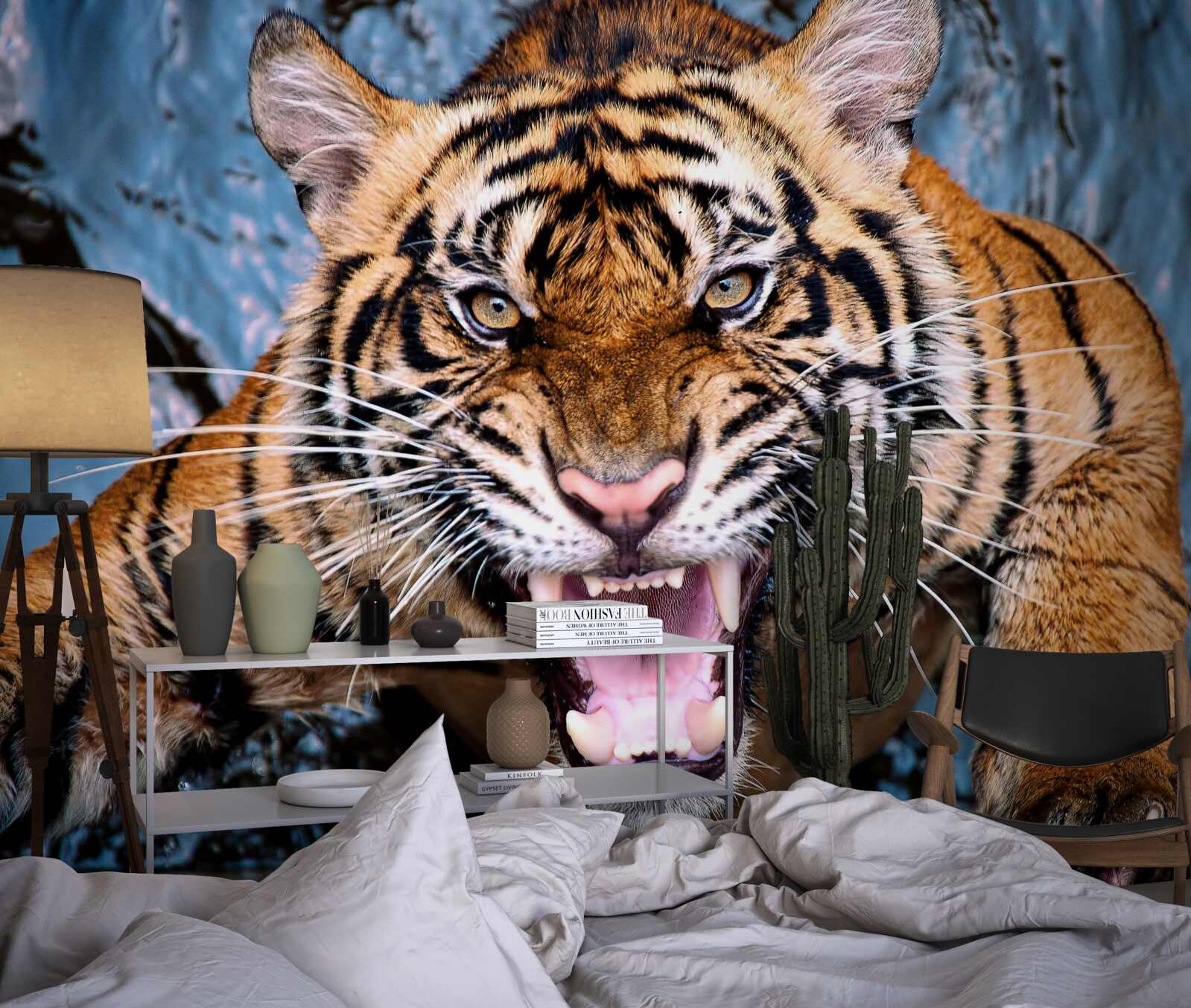 Fotobehang tijger brult van woede