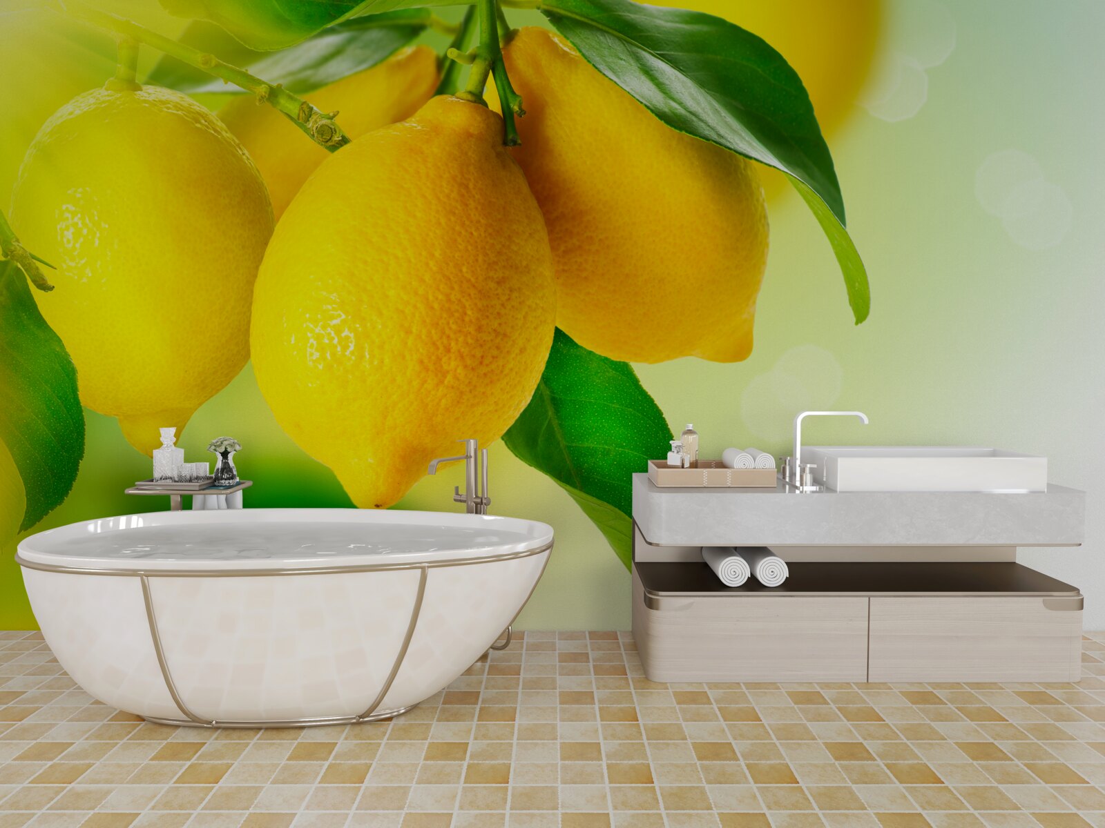Fotobehang citroenen hebben een rijke gele kleur