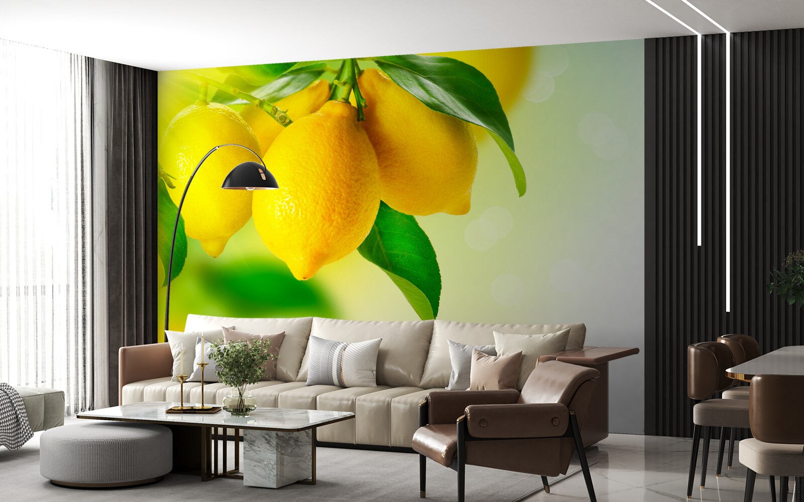 Fotobehang citroenen hebben een rijke gele kleur