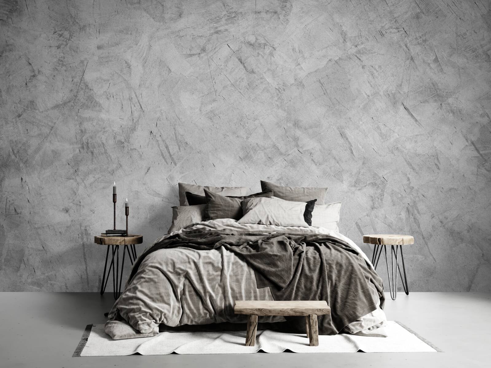 Fotobehang hevige regen in een in mist gehuld bos