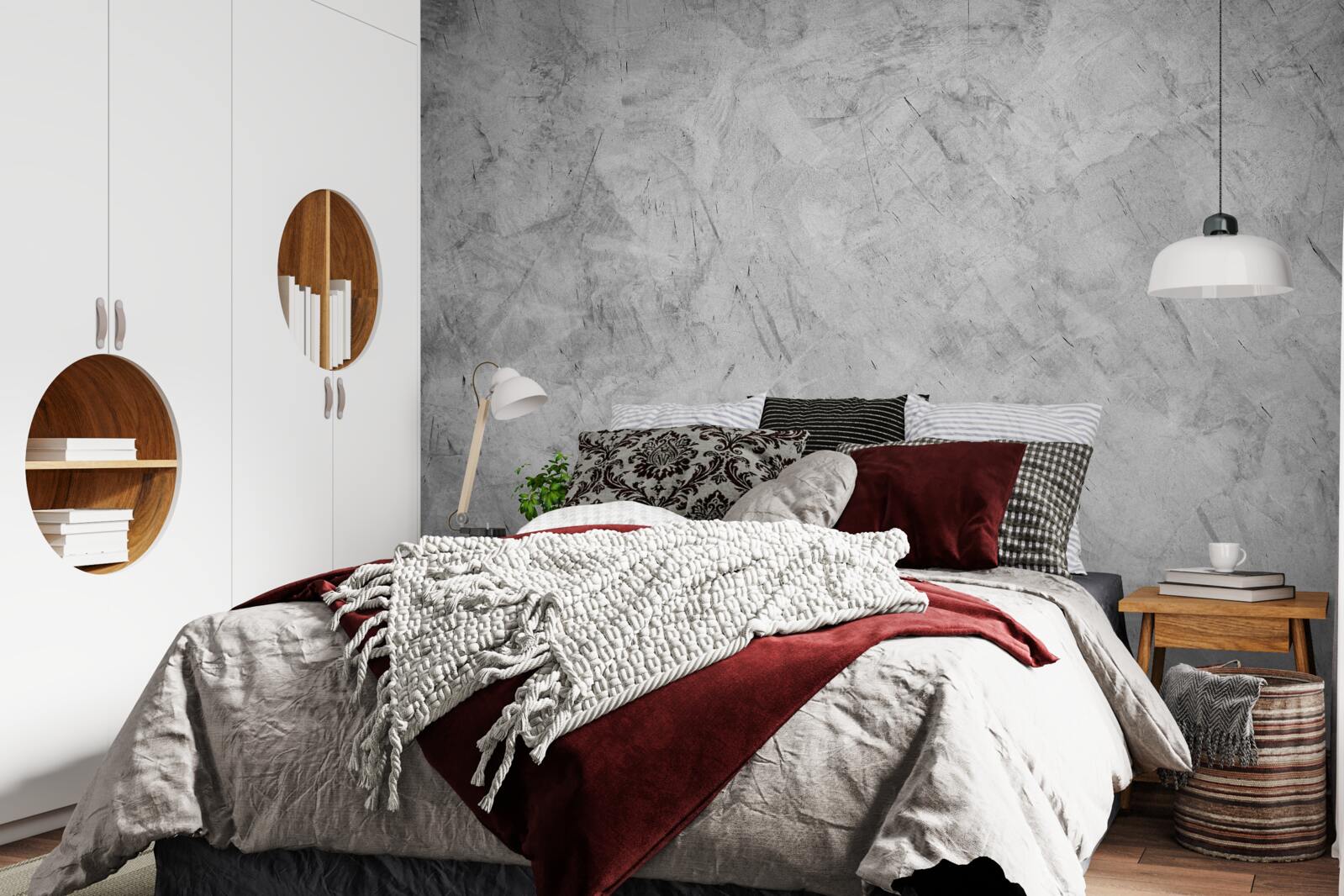 Fotobehang hevige regen in een in mist gehuld bos