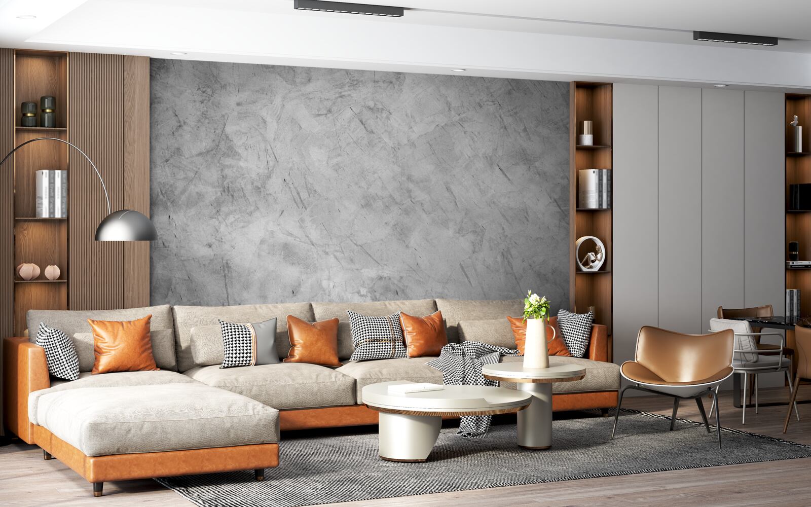 Fotobehang hevige regen in een in mist gehuld bos