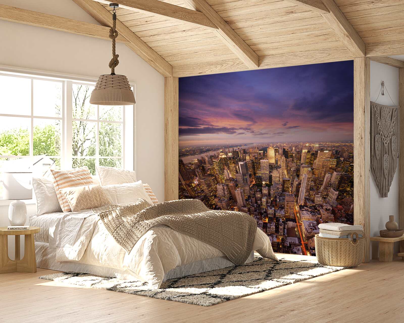 Fotobehang onmetelijke wolkenkrabbers van een gigantische stad