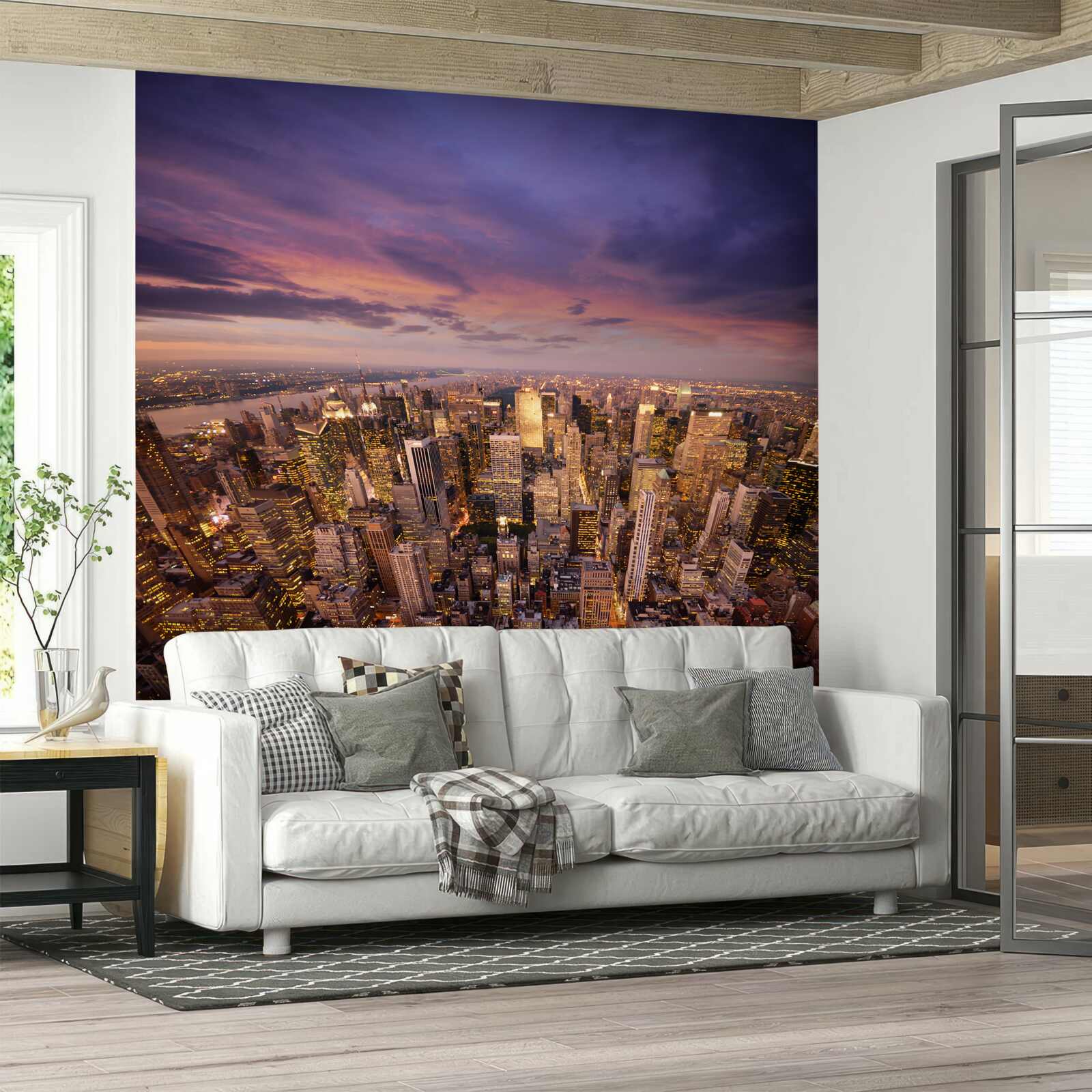 Fotobehang onmetelijke wolkenkrabbers van een gigantische stad