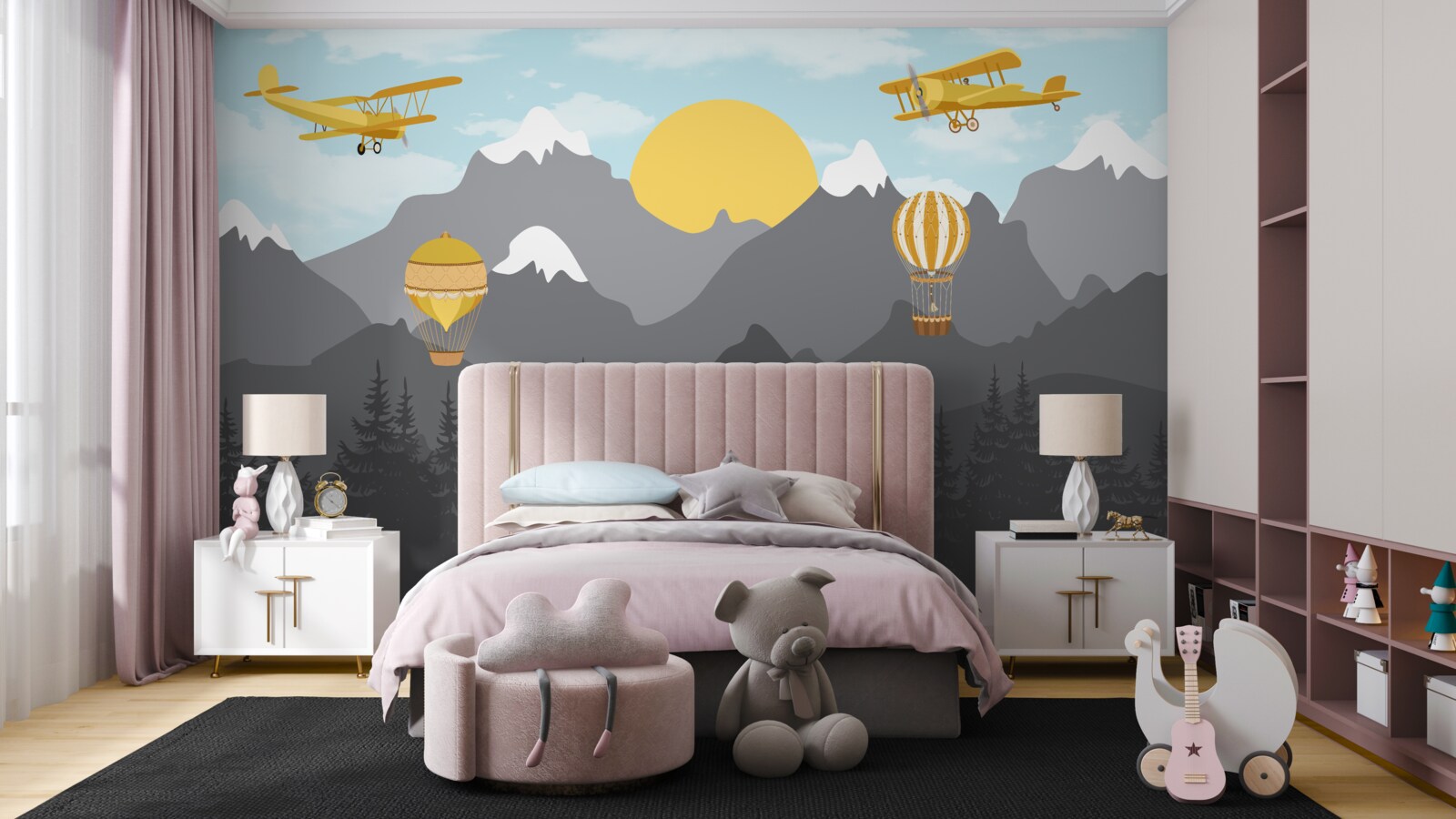 Fotobehang vliegen tussen de pieken bij dageraad