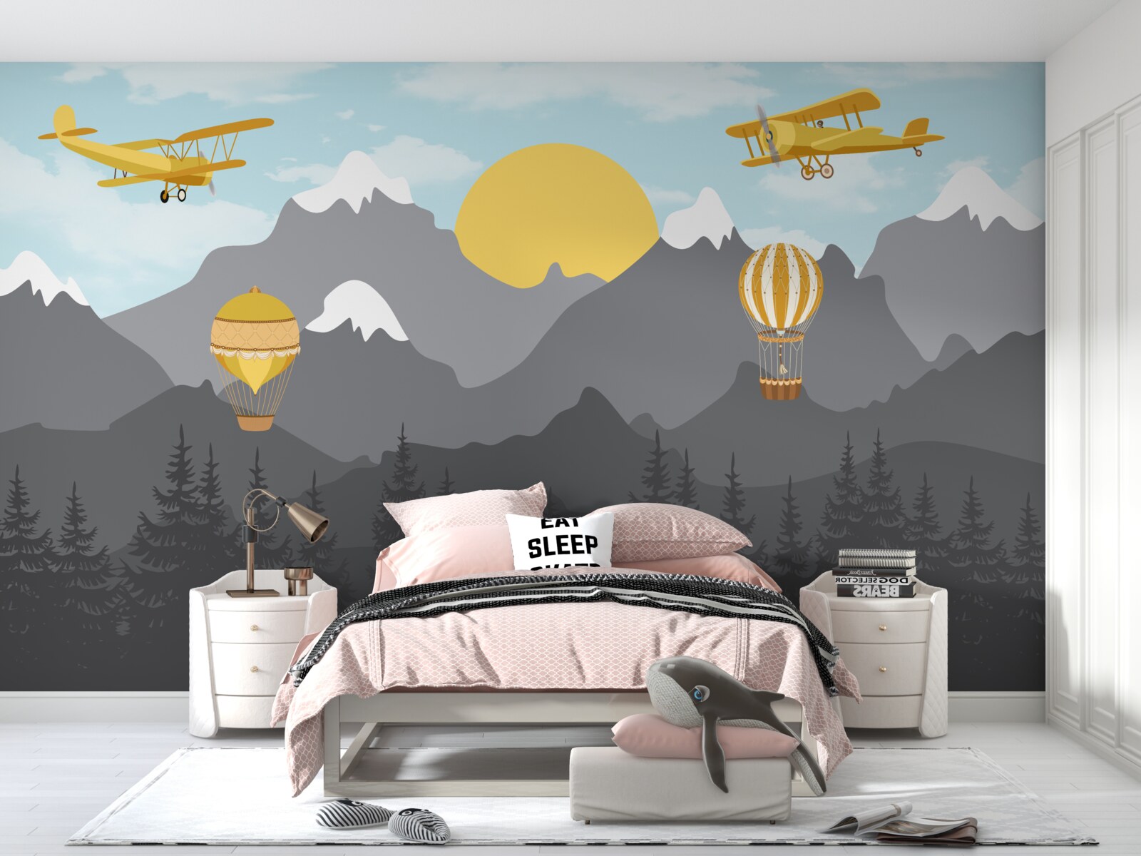 Fotobehang vliegen tussen de pieken bij dageraad