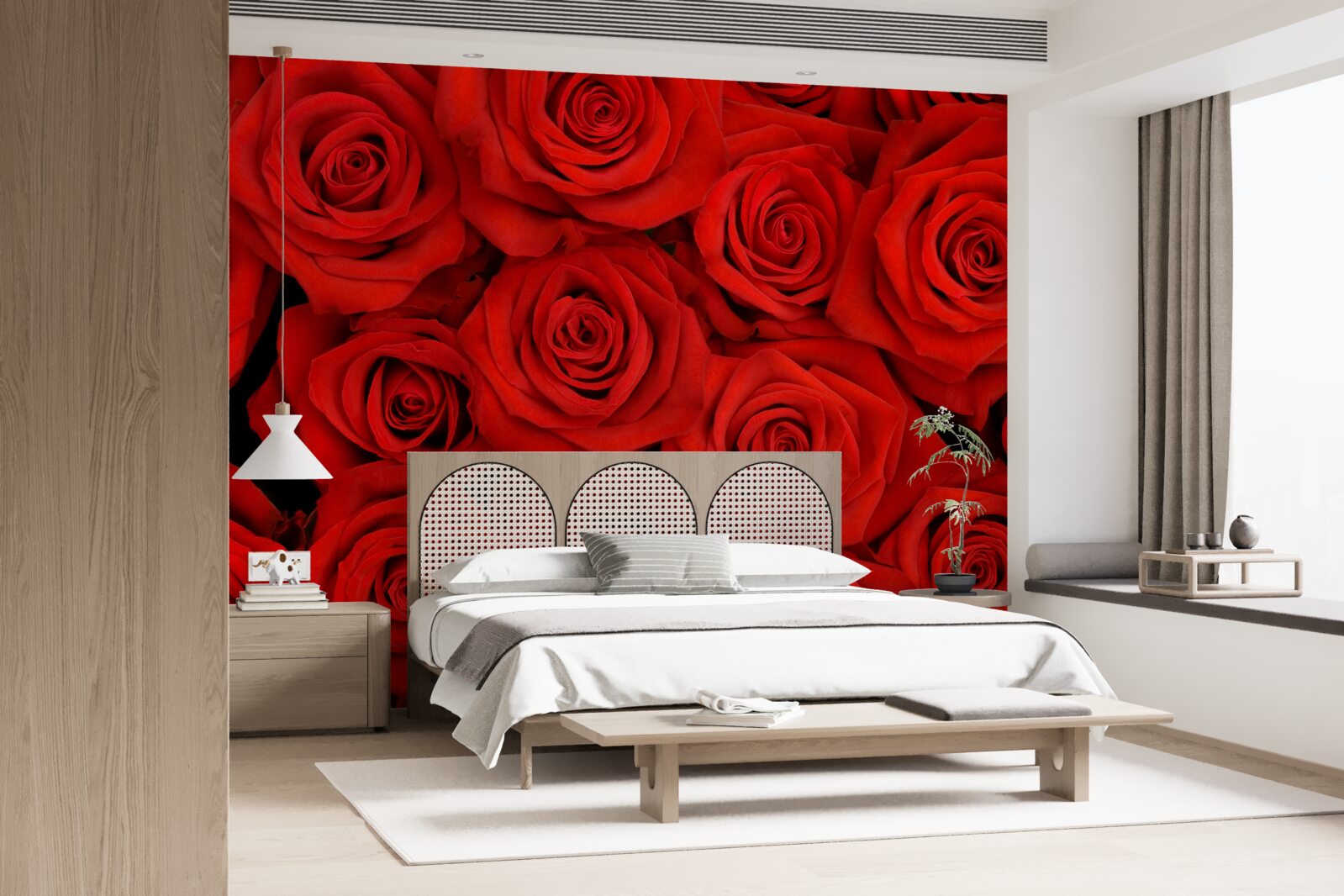 Fotobehang boeket rode rozen