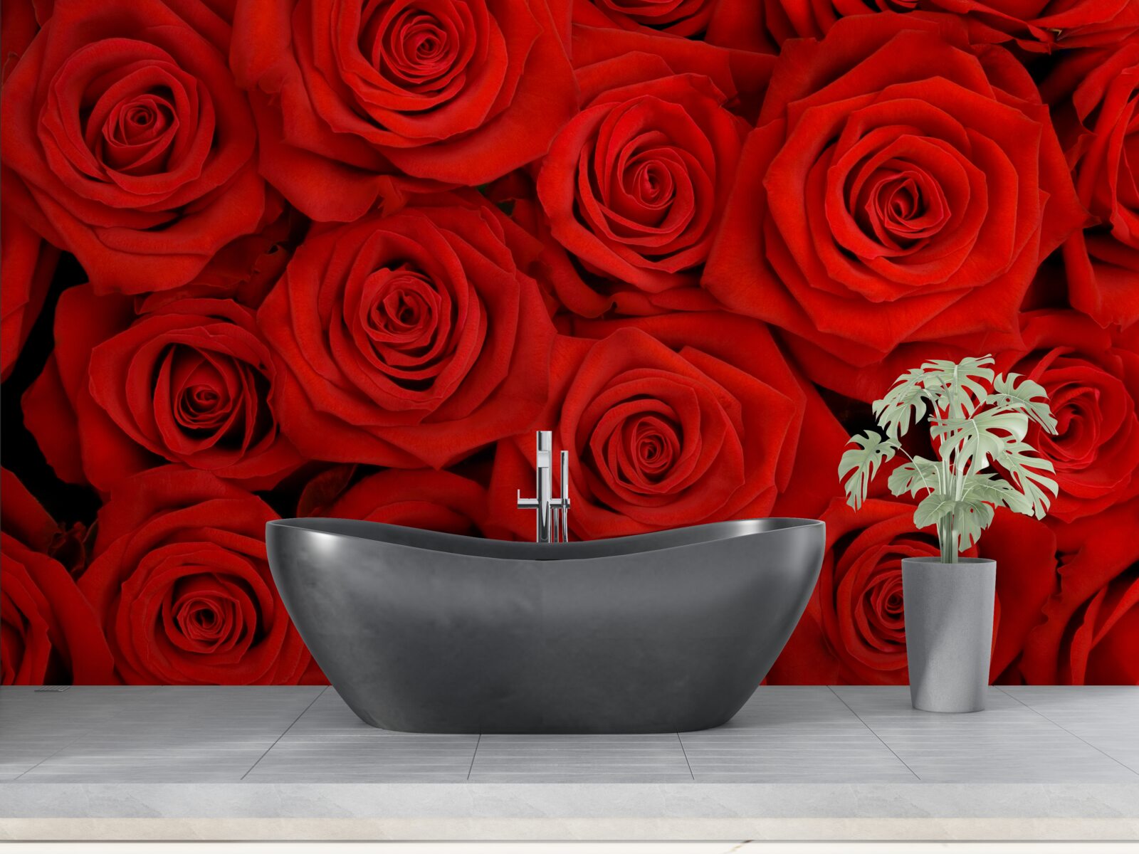 Fotobehang boeket rode rozen