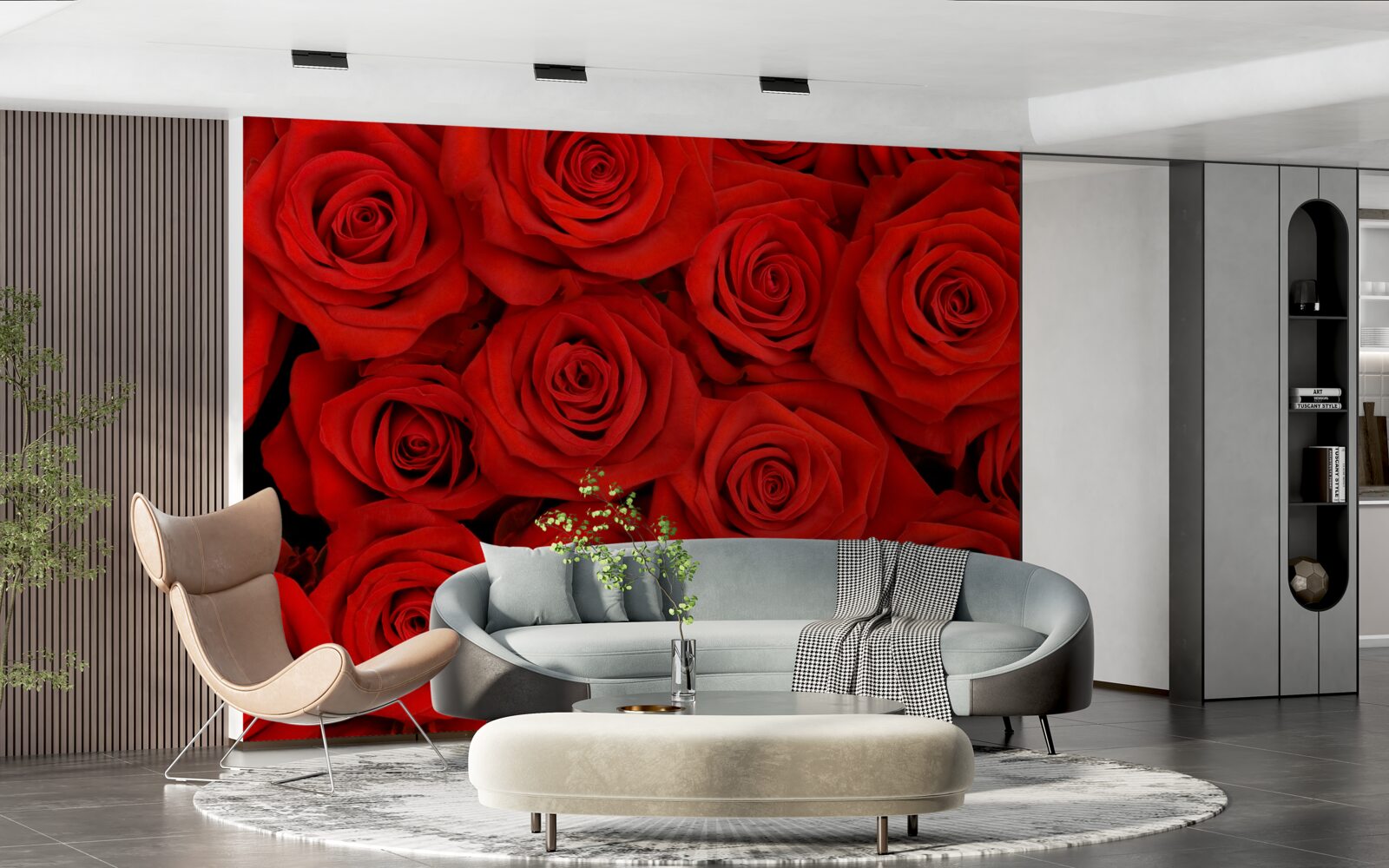 Fotobehang boeket rode rozen