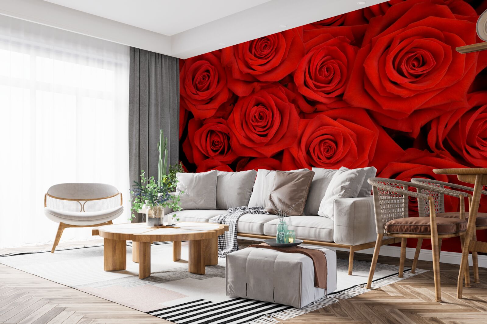 Fotobehang boeket rode rozen