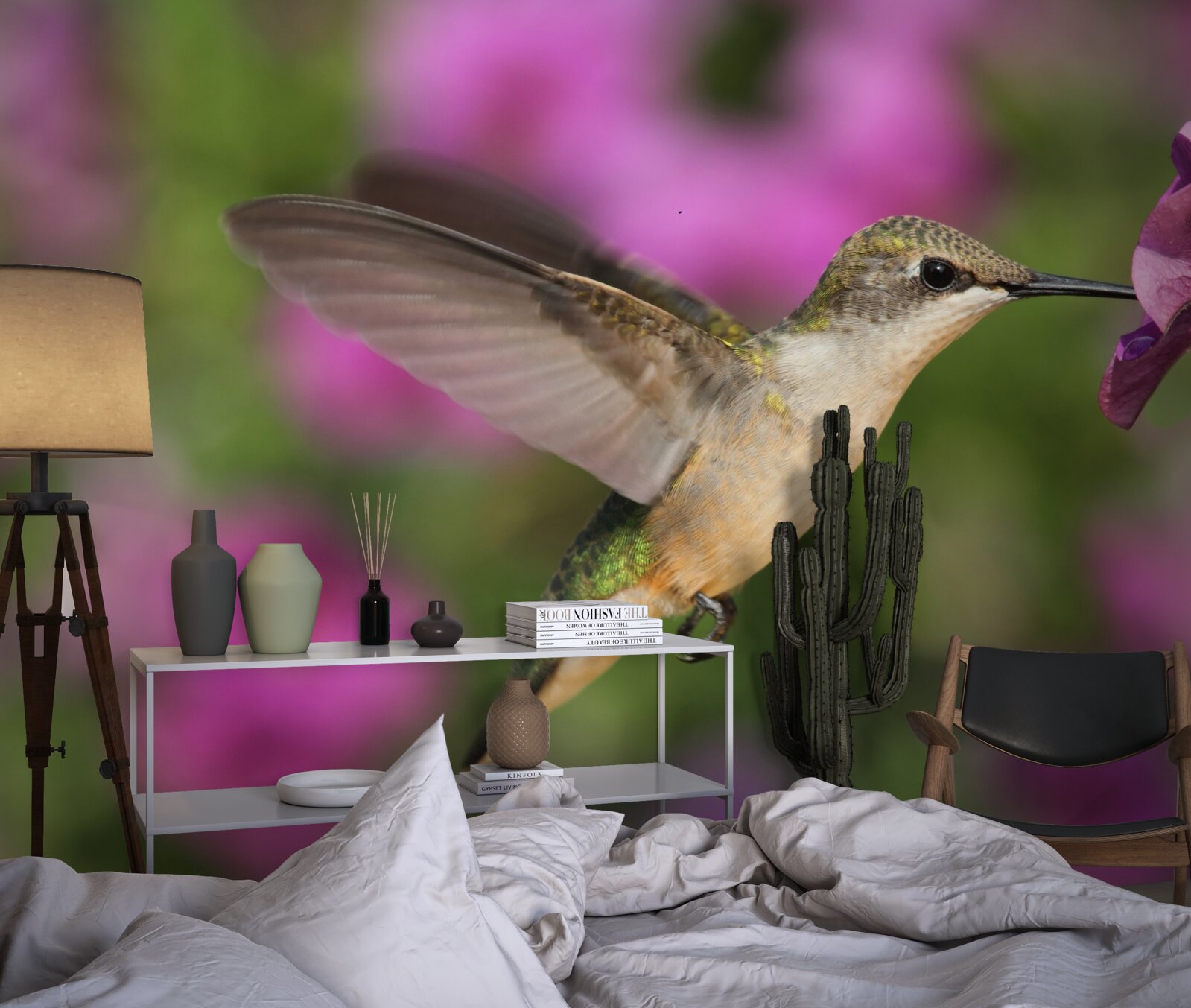 Fotobehang nectar lest de dorst van kolibries