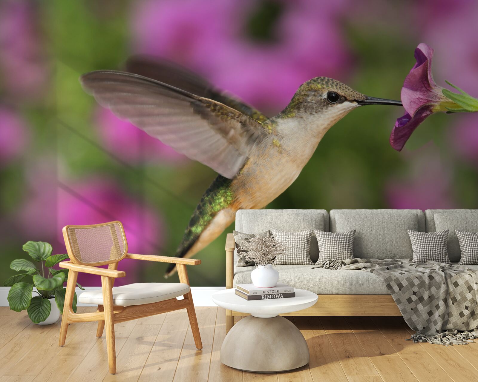 Fotobehang nectar lest de dorst van kolibries