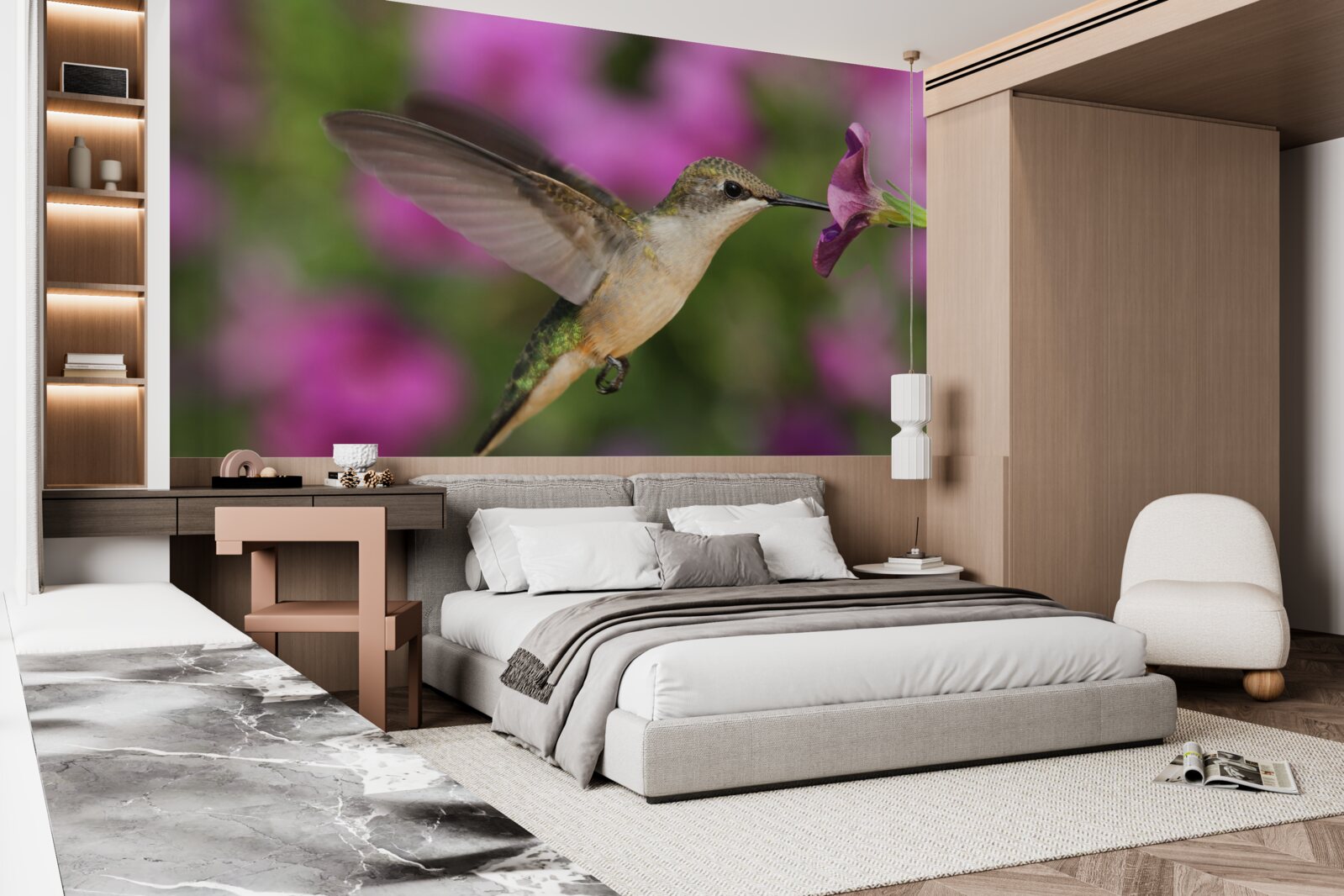 Fotobehang nectar lest de dorst van kolibries