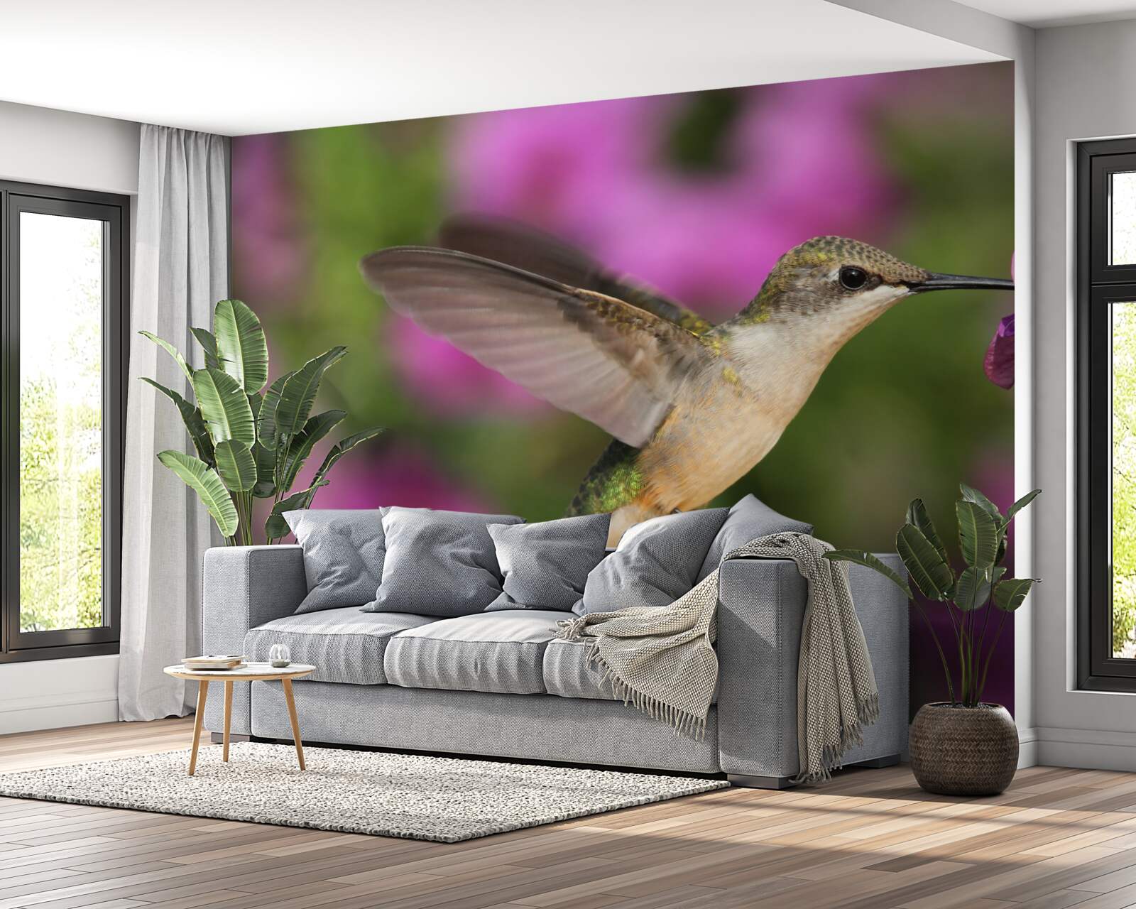 Fotobehang nectar lest de dorst van kolibries
