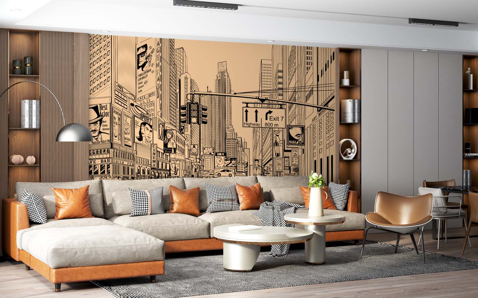 Fotobehang tijd vierkant tekening op papier in potlood