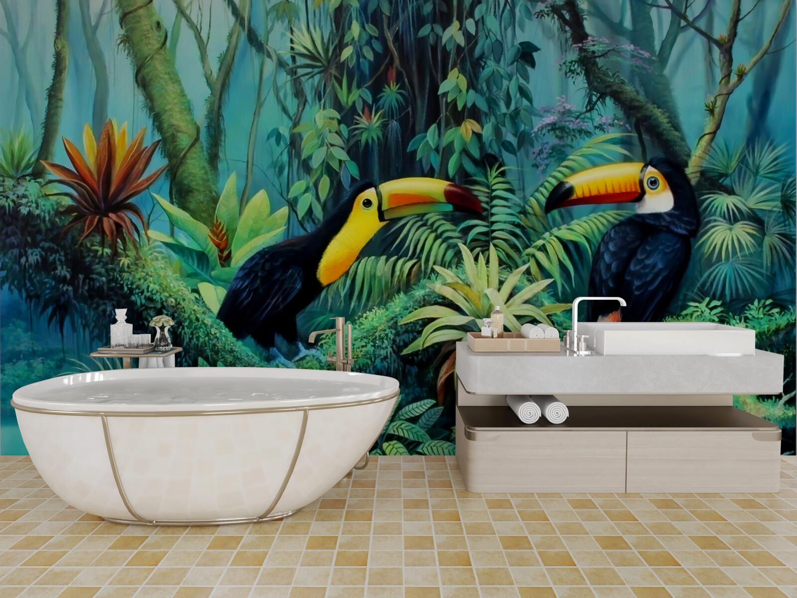 Fotobehang tropisch bos vogelfauna