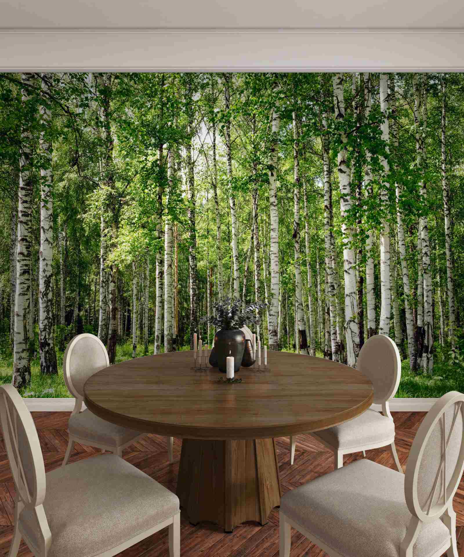 Fotobehang slank berkenbos