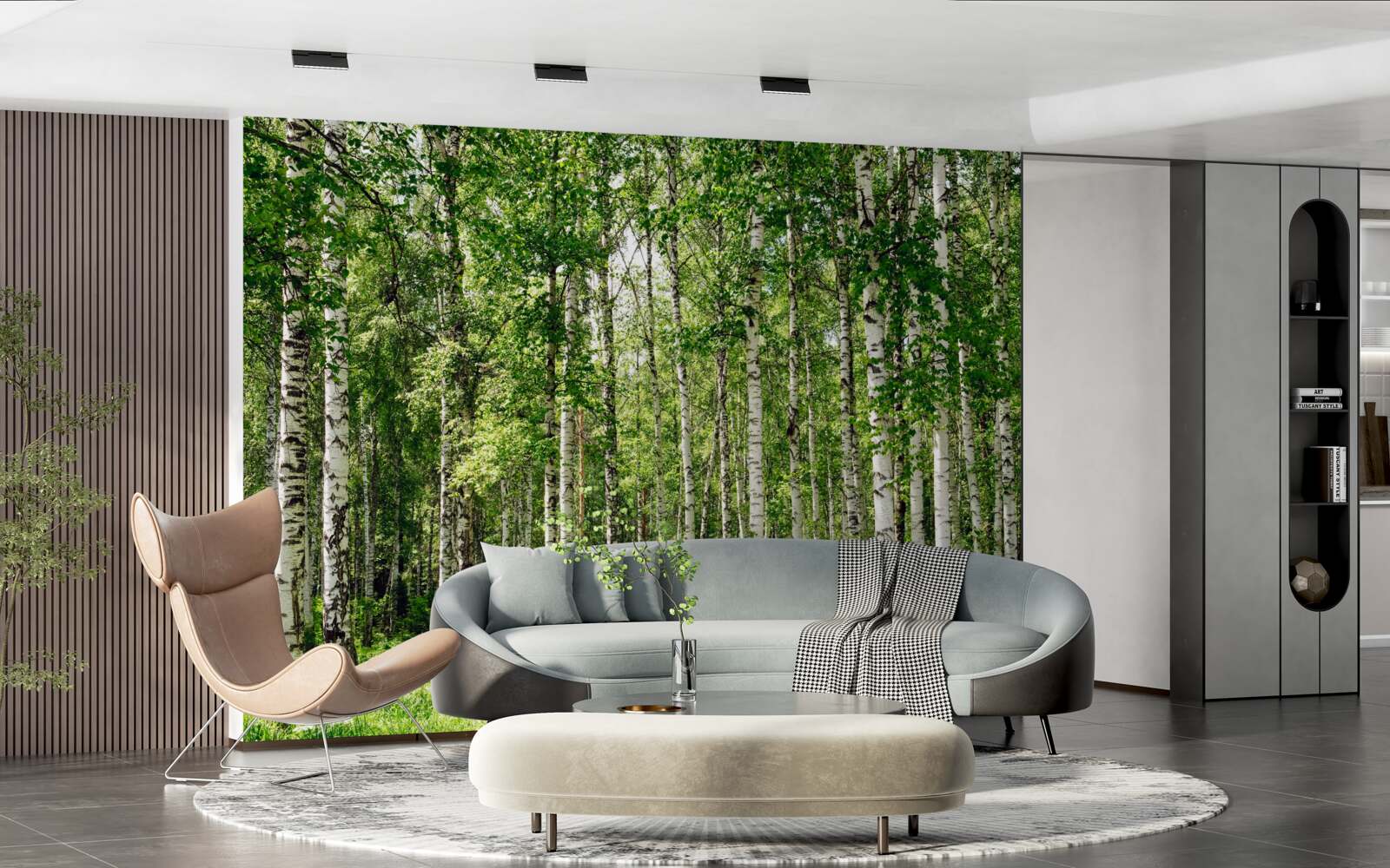 Fotobehang slank berkenbos