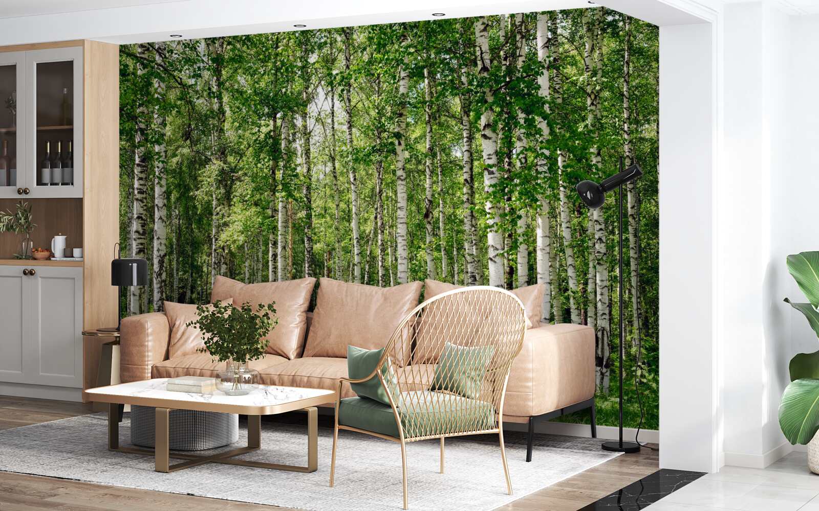 Fotobehang slank berkenbos