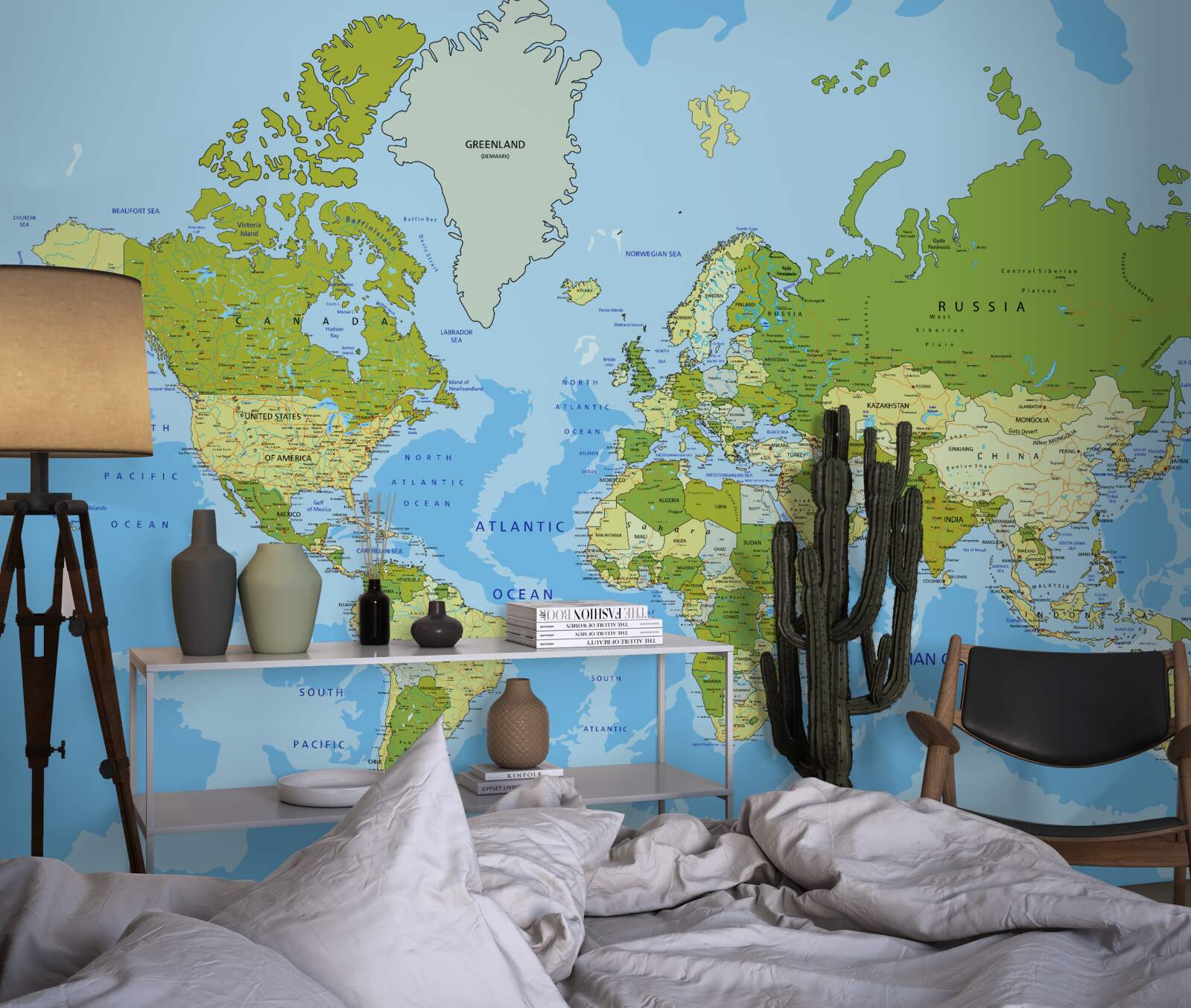 Fotobehang traditionele wereldkaart