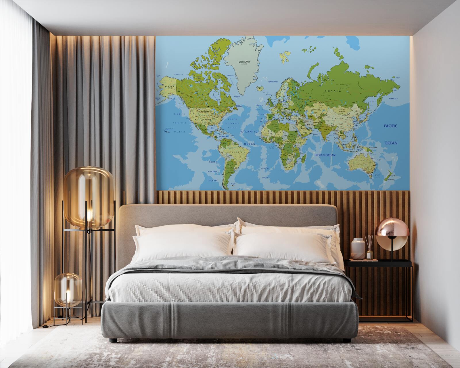 Fotobehang traditionele wereldkaart