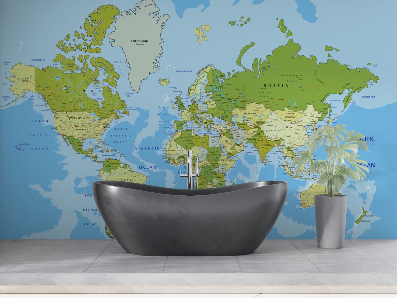 Fotobehang traditionele wereldkaart