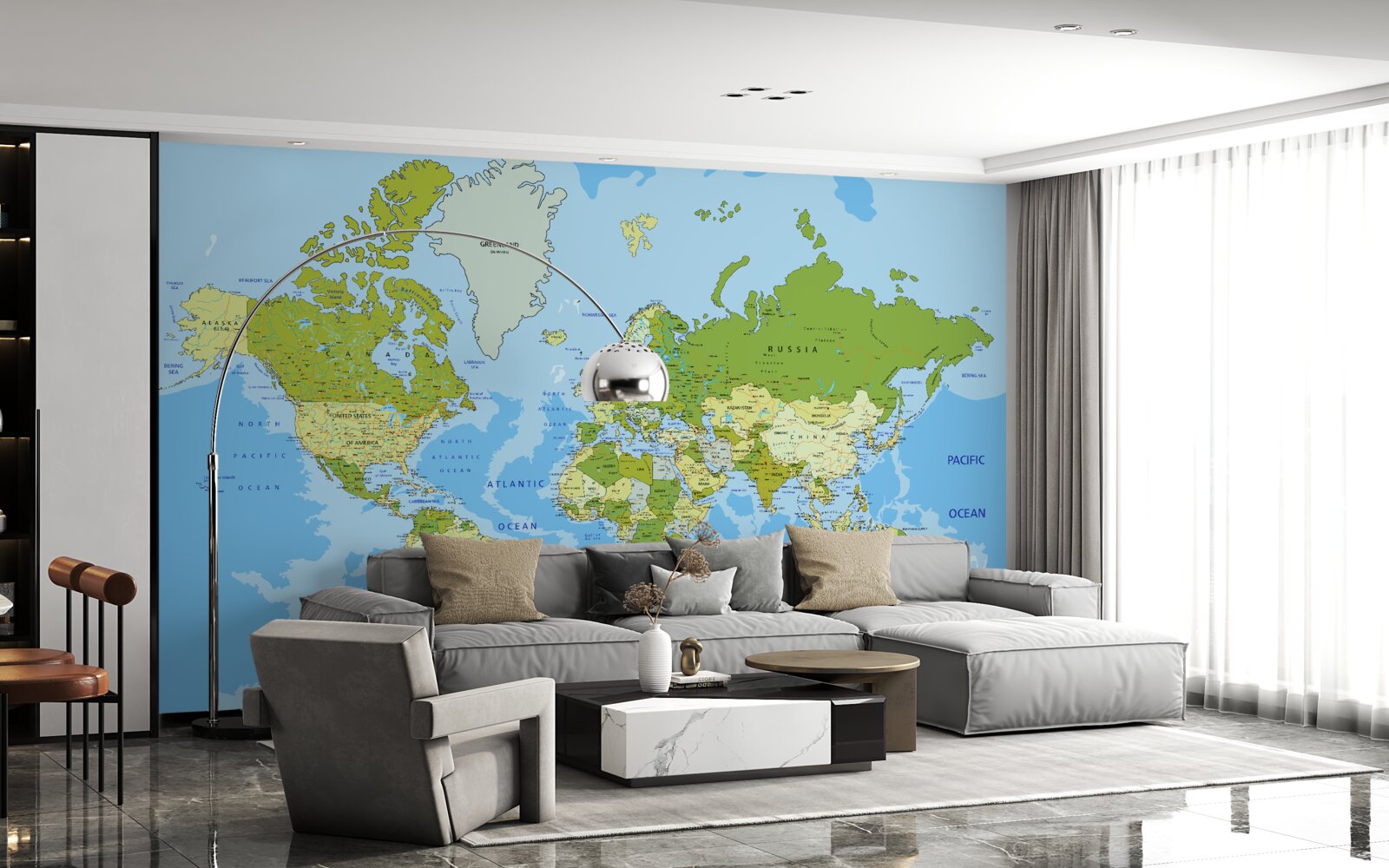 Fotobehang traditionele wereldkaart