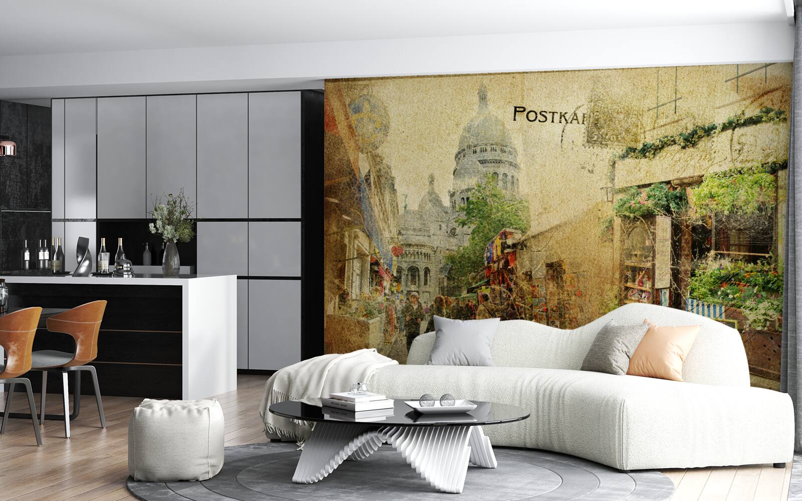 Fotobehang oude foto van de stad