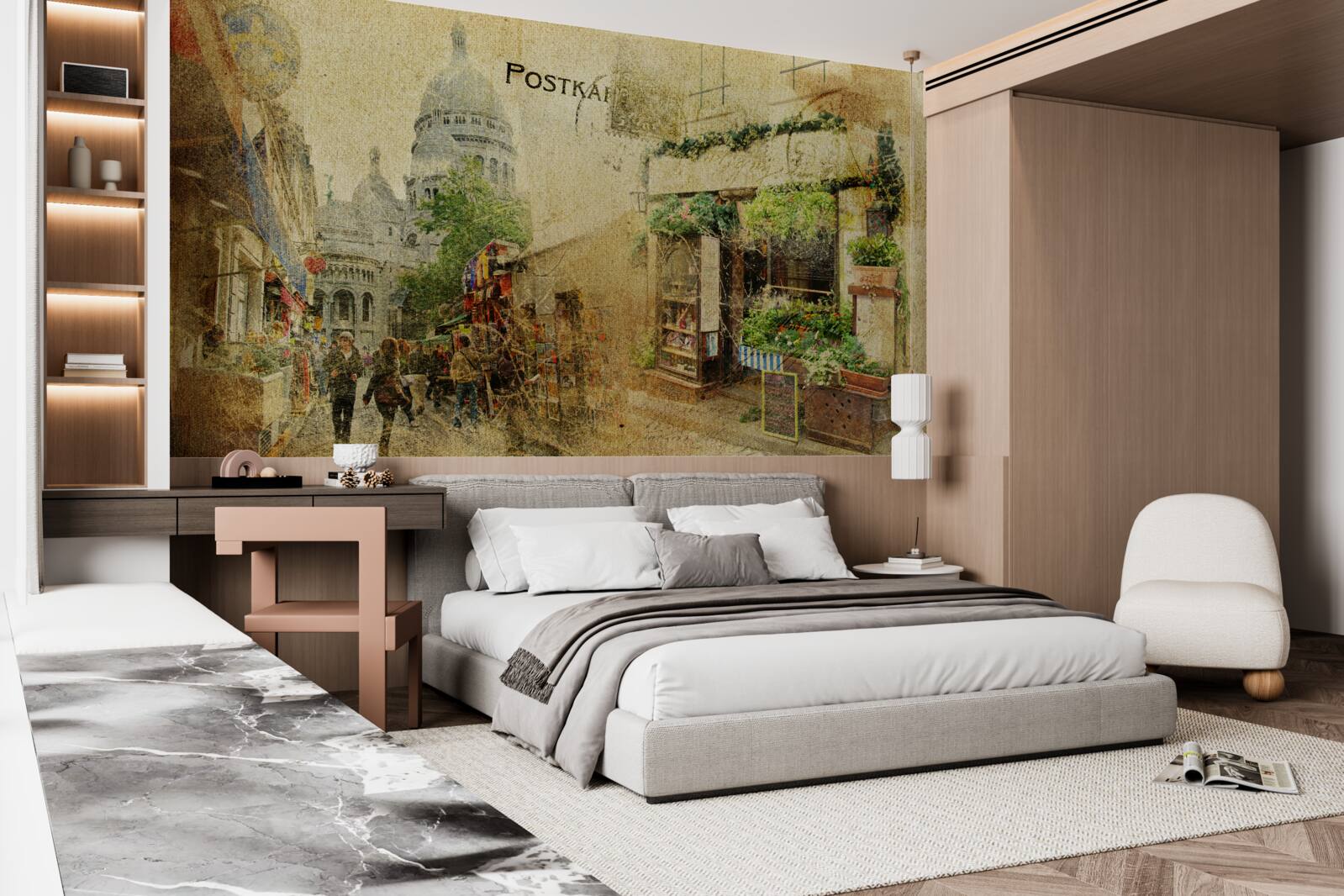 Fotobehang oude foto van de stad