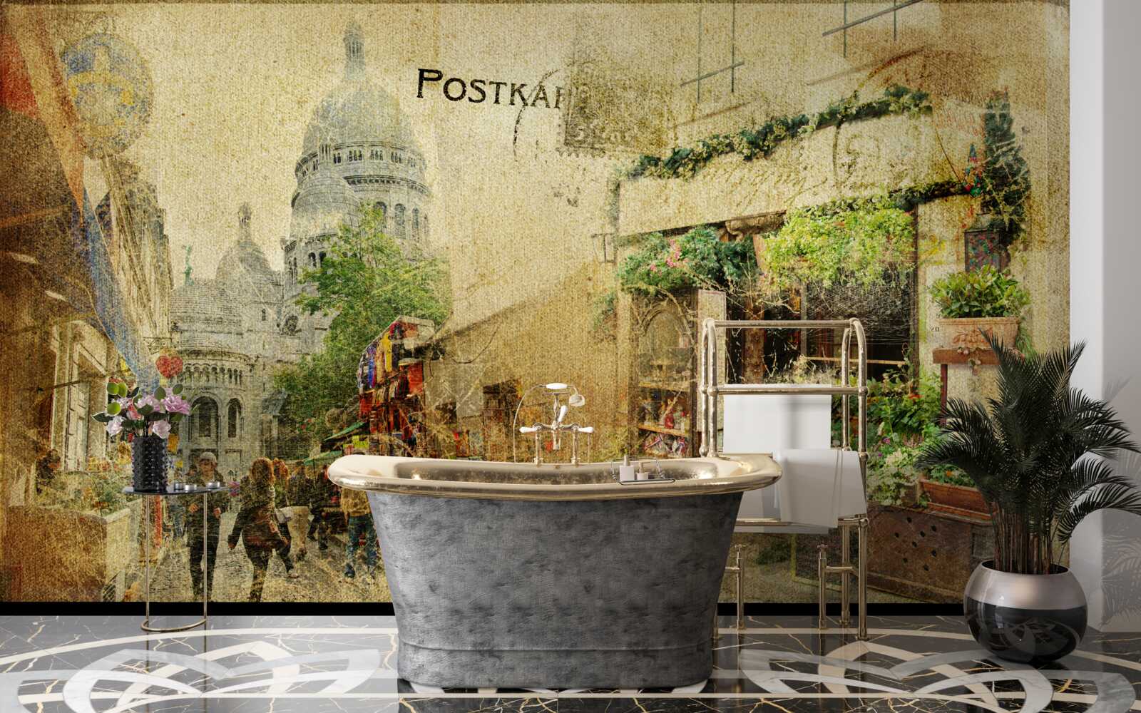 Fotobehang oude foto van de stad