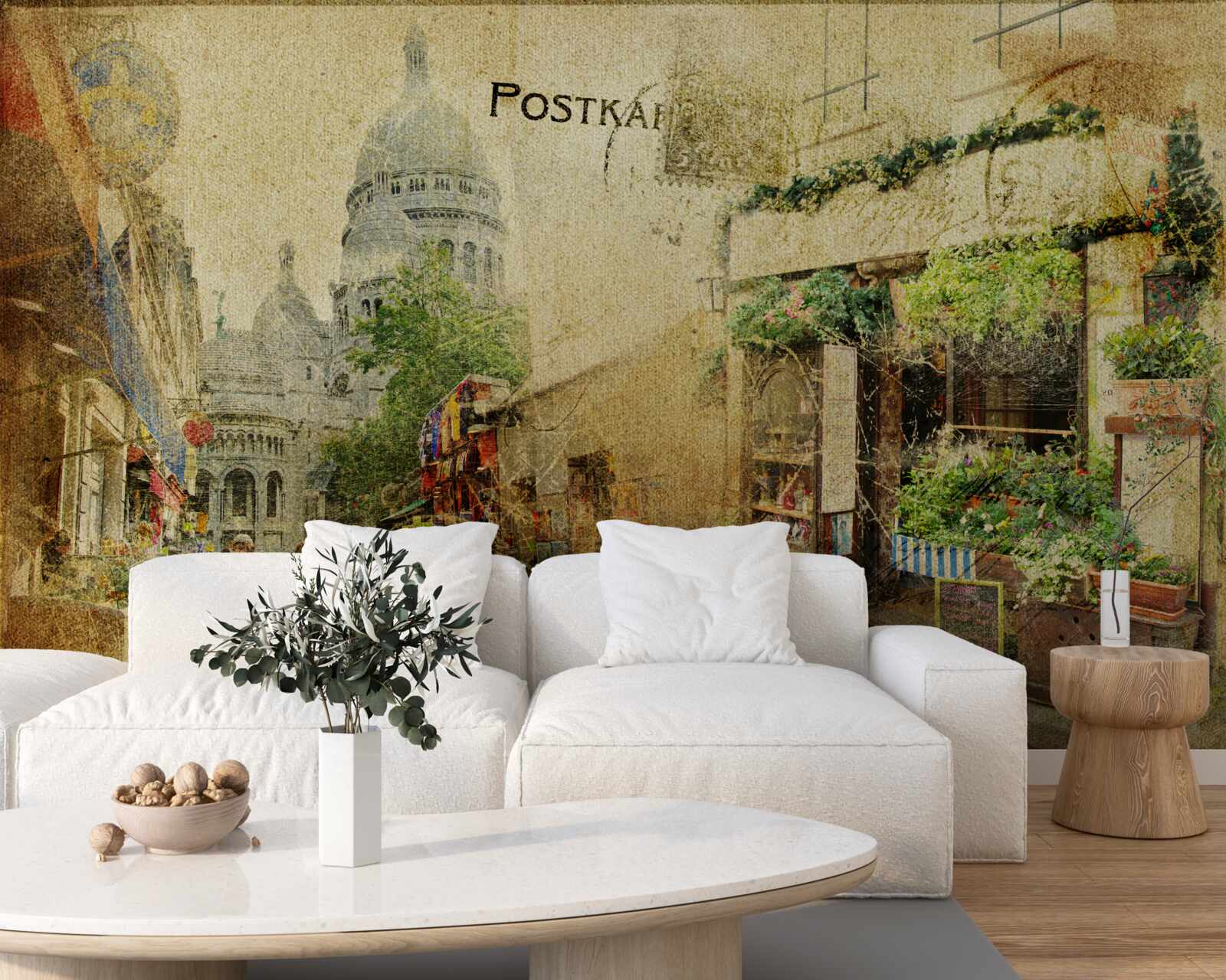 Fotobehang oude foto van de stad