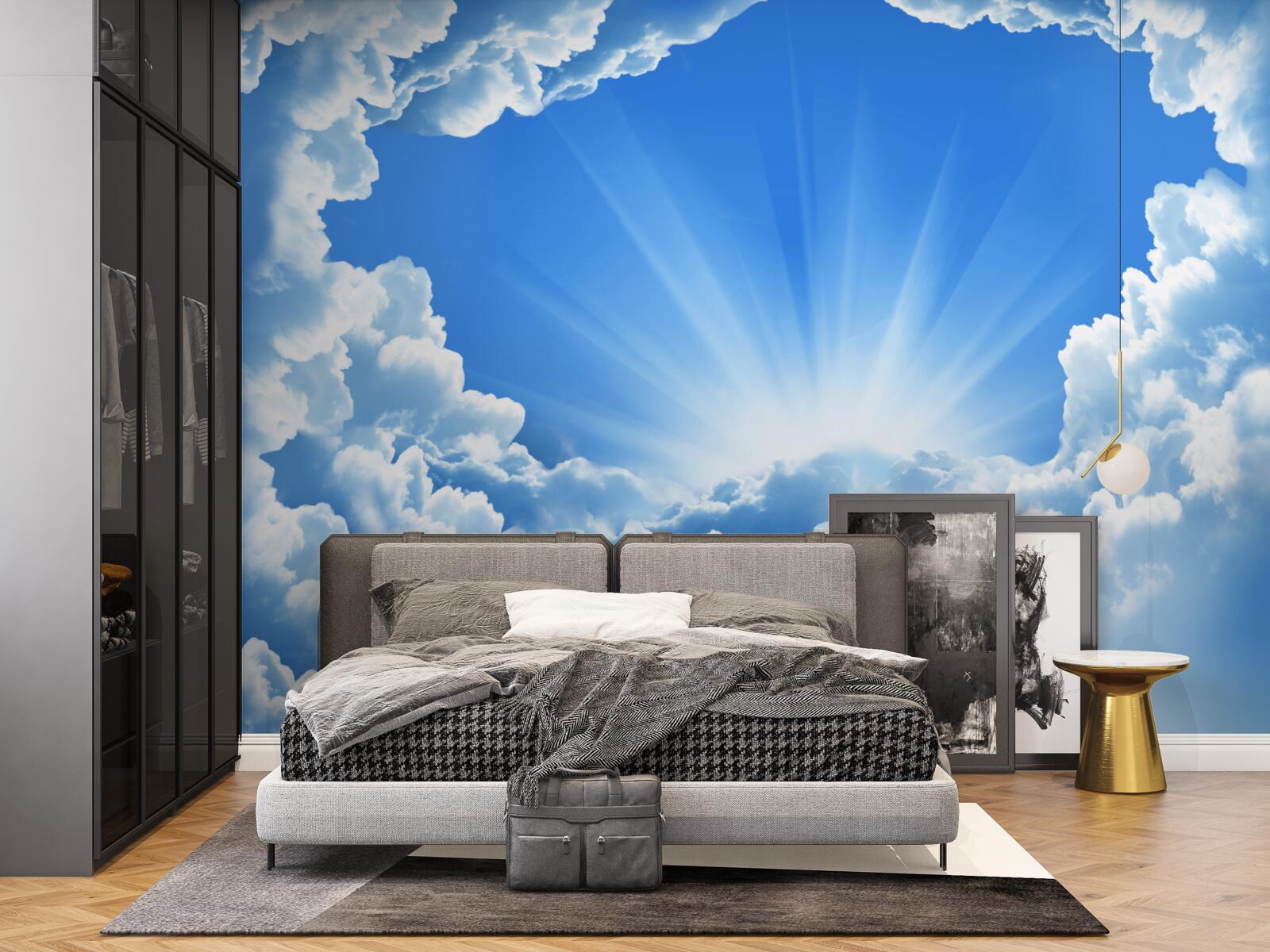 Fotobehang ochtendschemering achter de wolken