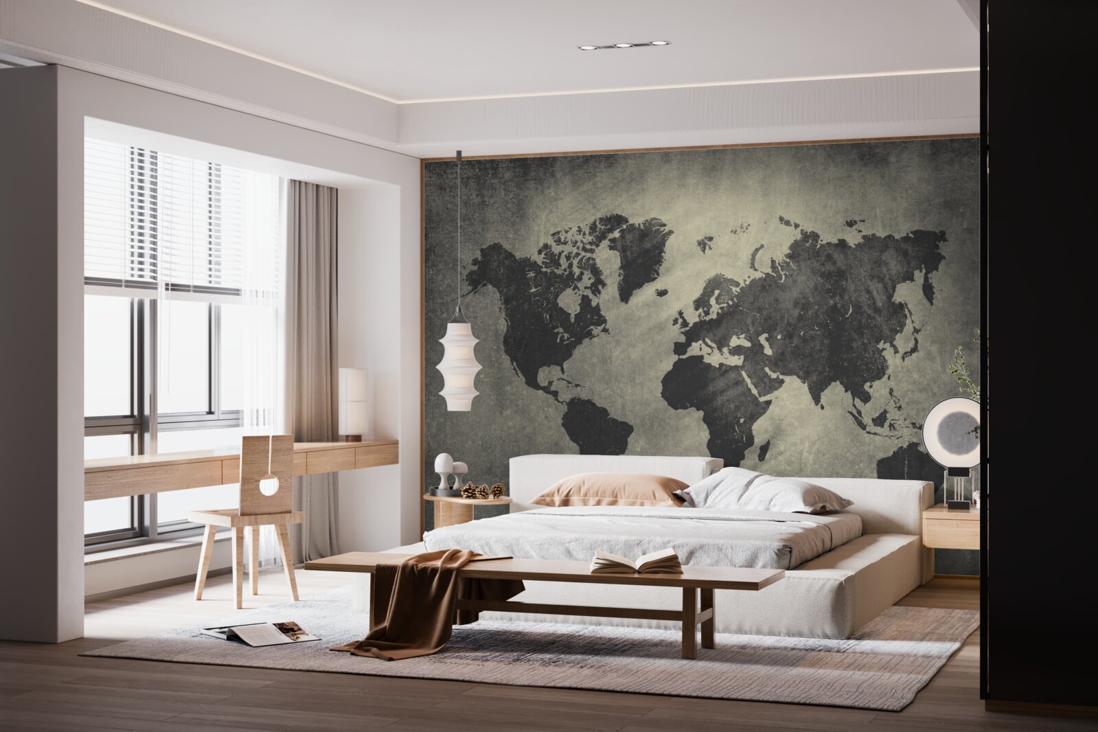 Fotobehang silhouetten van landen op een betonnen muur