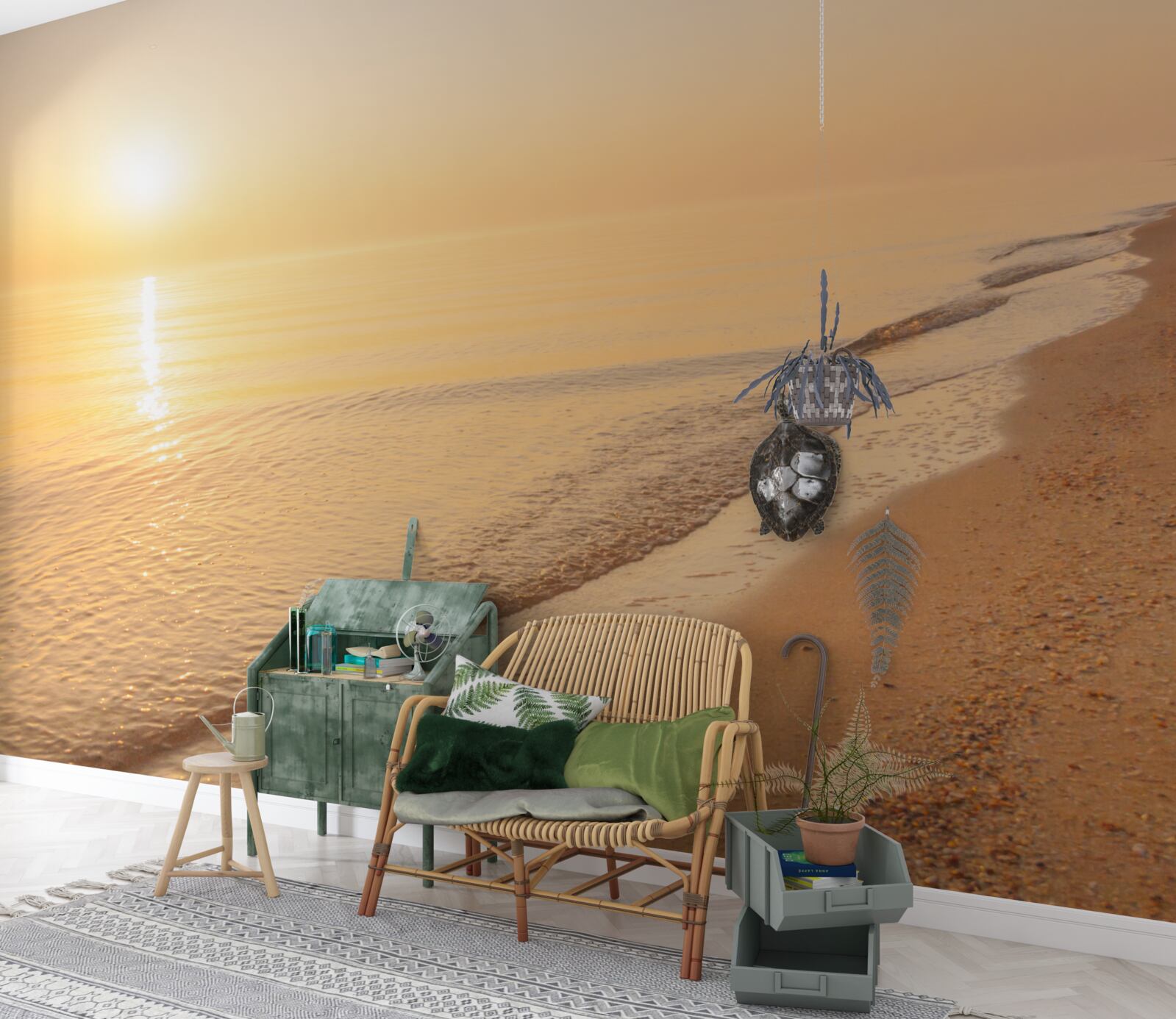 Fotobehang zonsondergang over de zee in de zomer