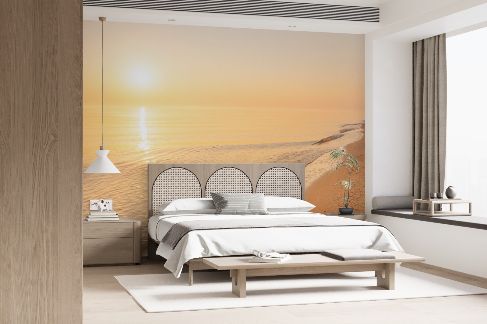 Fotobehang zonsondergang over de zee in de zomer