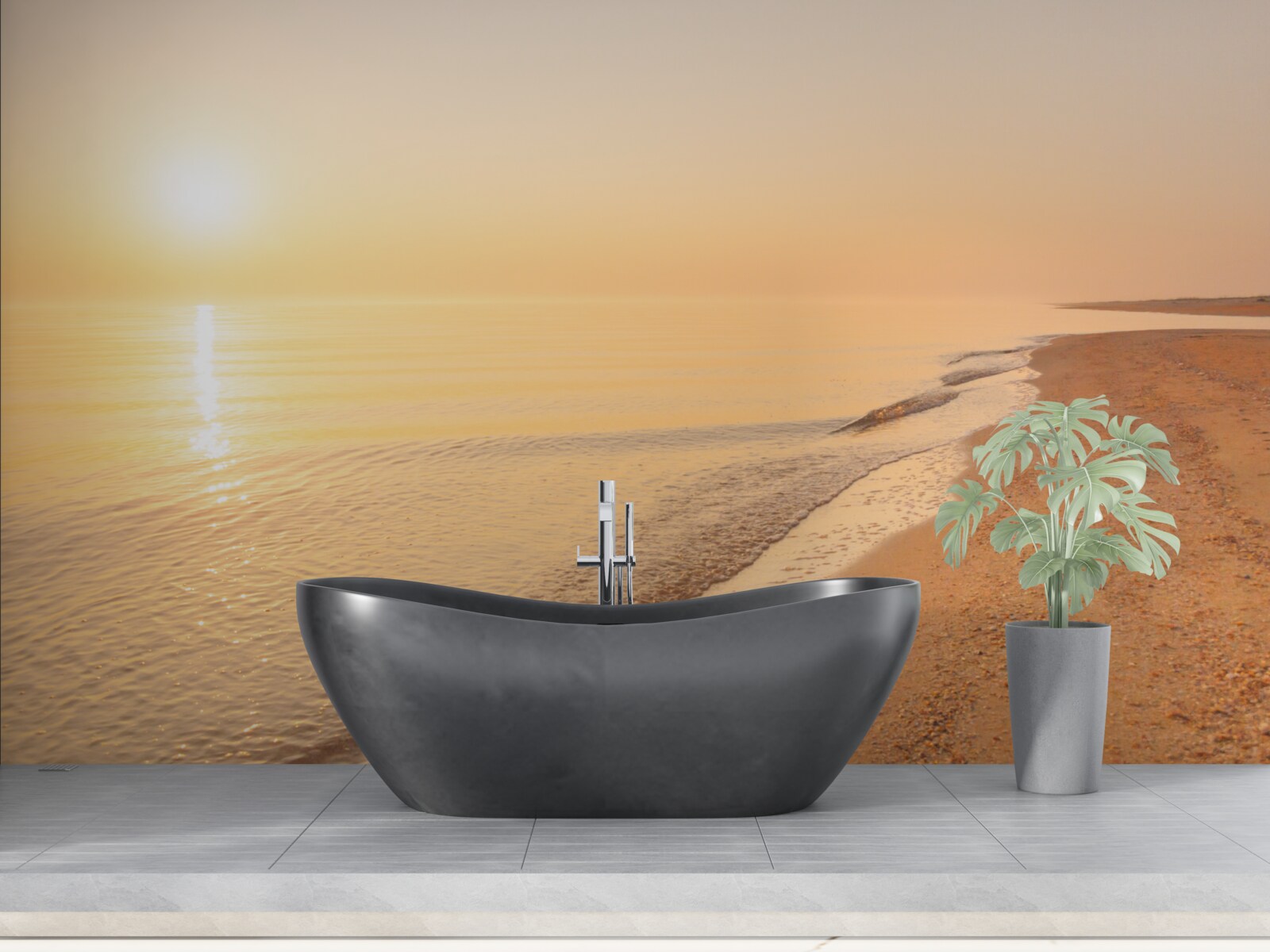 Fotobehang zonsondergang over de zee in de zomer