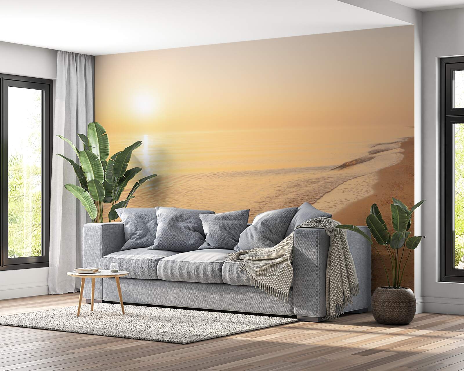 Fotobehang zonsondergang over de zee in de zomer