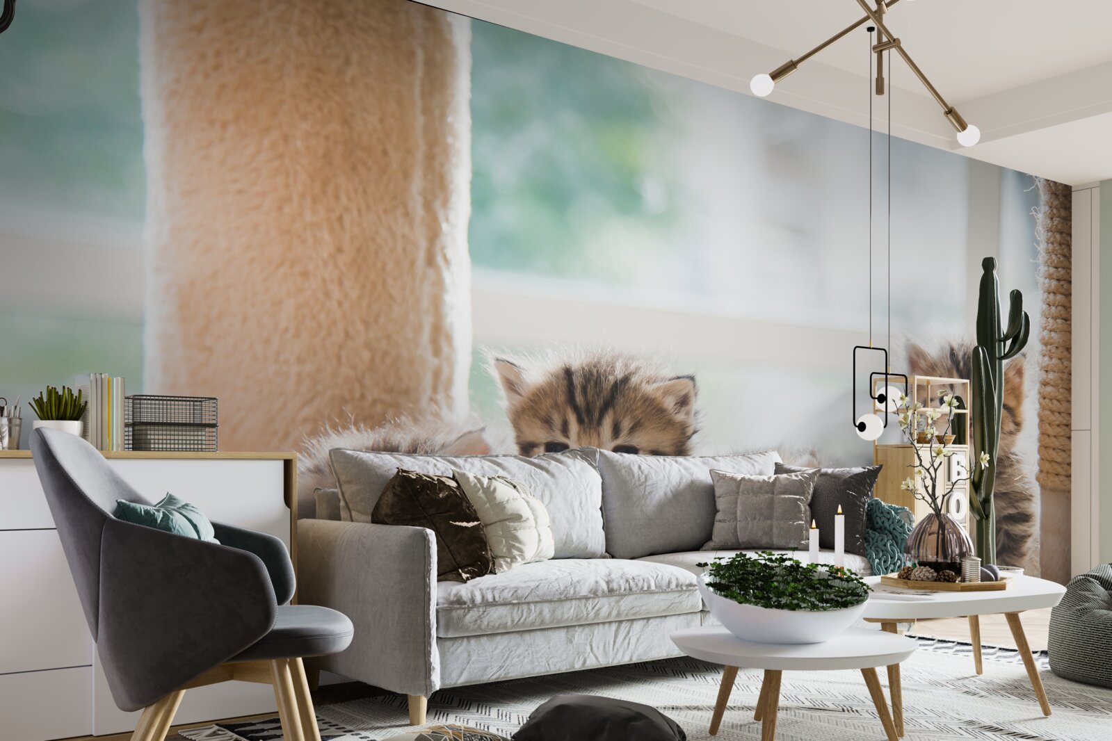 Fotobehang babykatten zoeken moeder