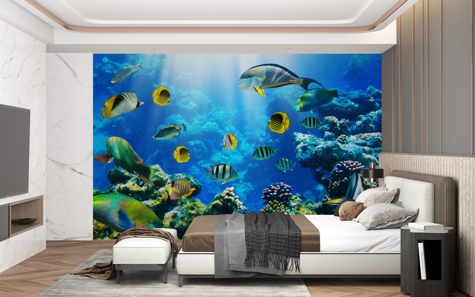 Fotobehang waterbewoners in de diepte