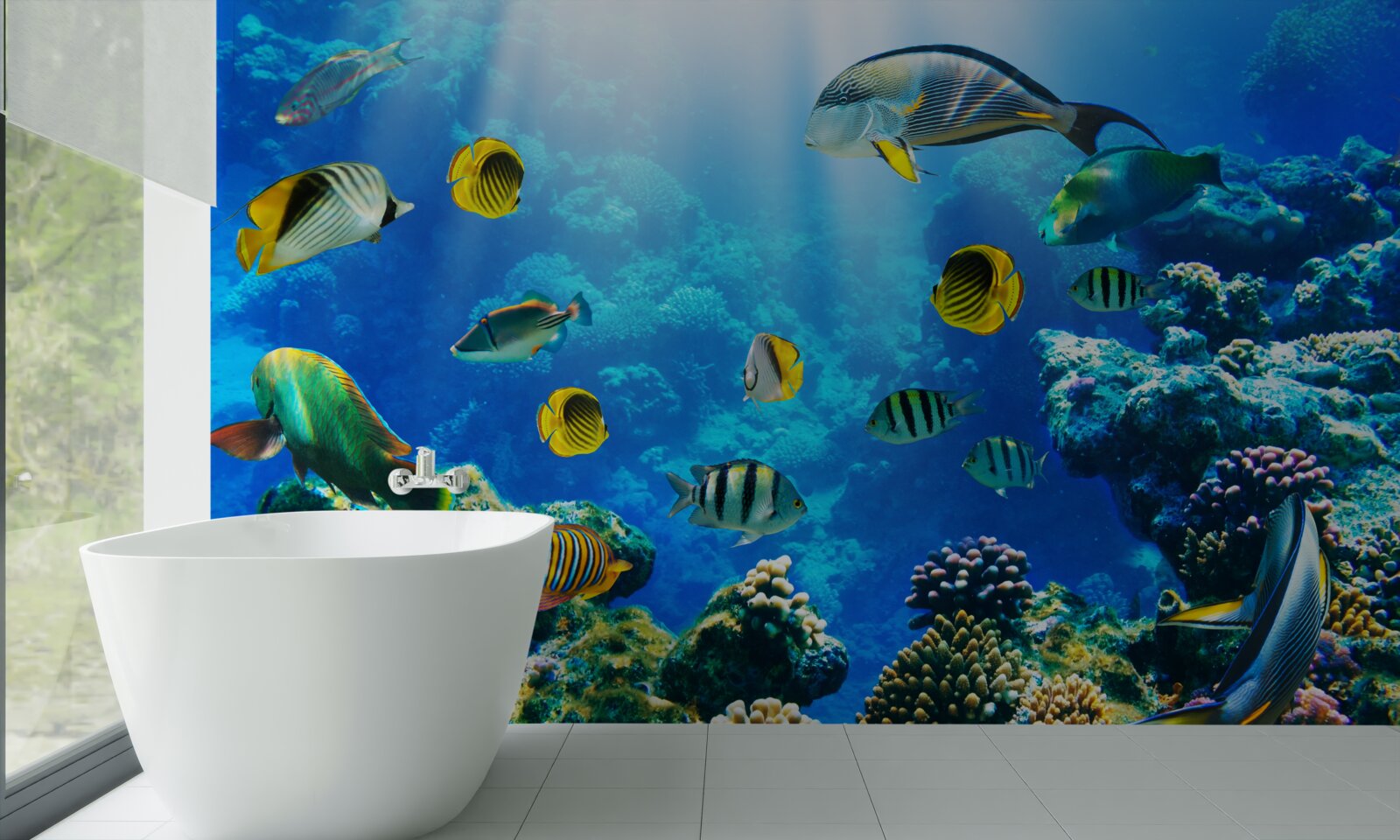 Fotobehang waterbewoners in de diepte