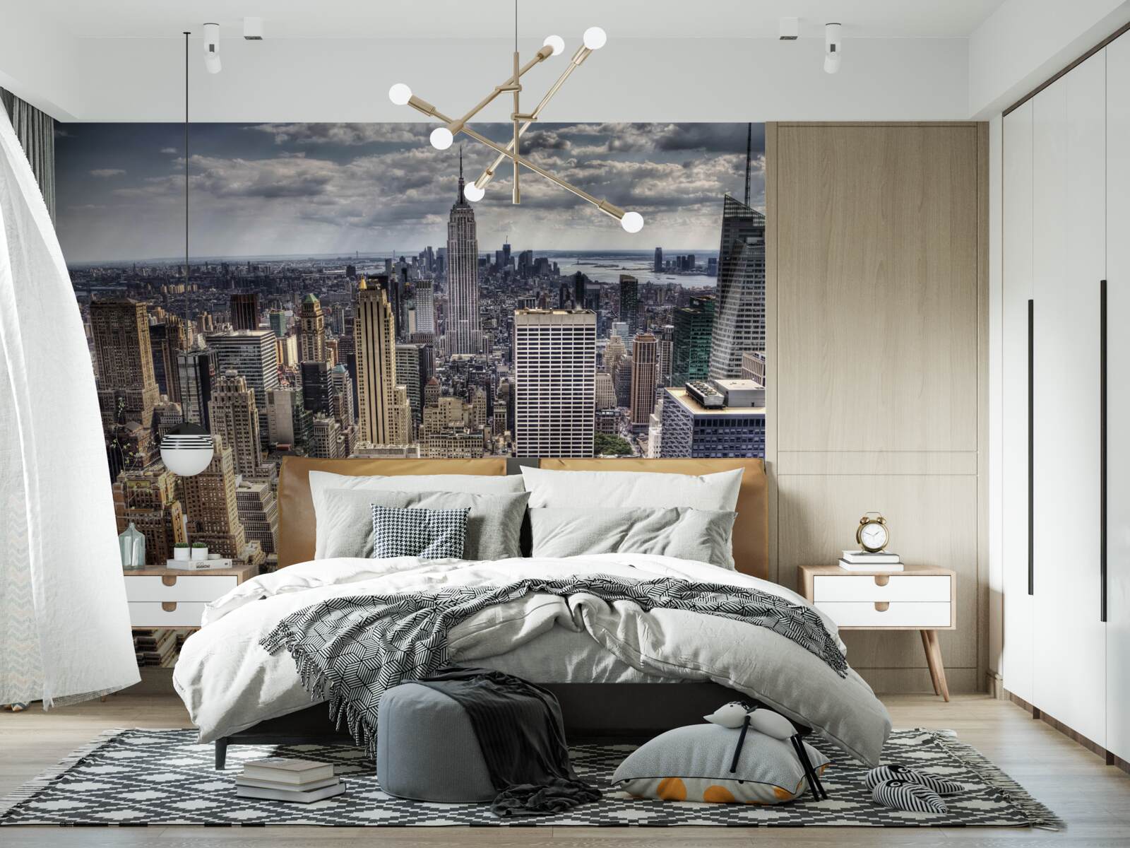 Fotobehang new york wacht op de regen