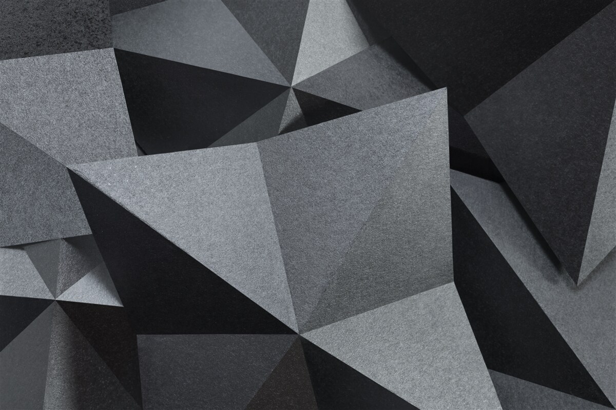 Fotobehang geometrische figuren op een donkere achtergrond