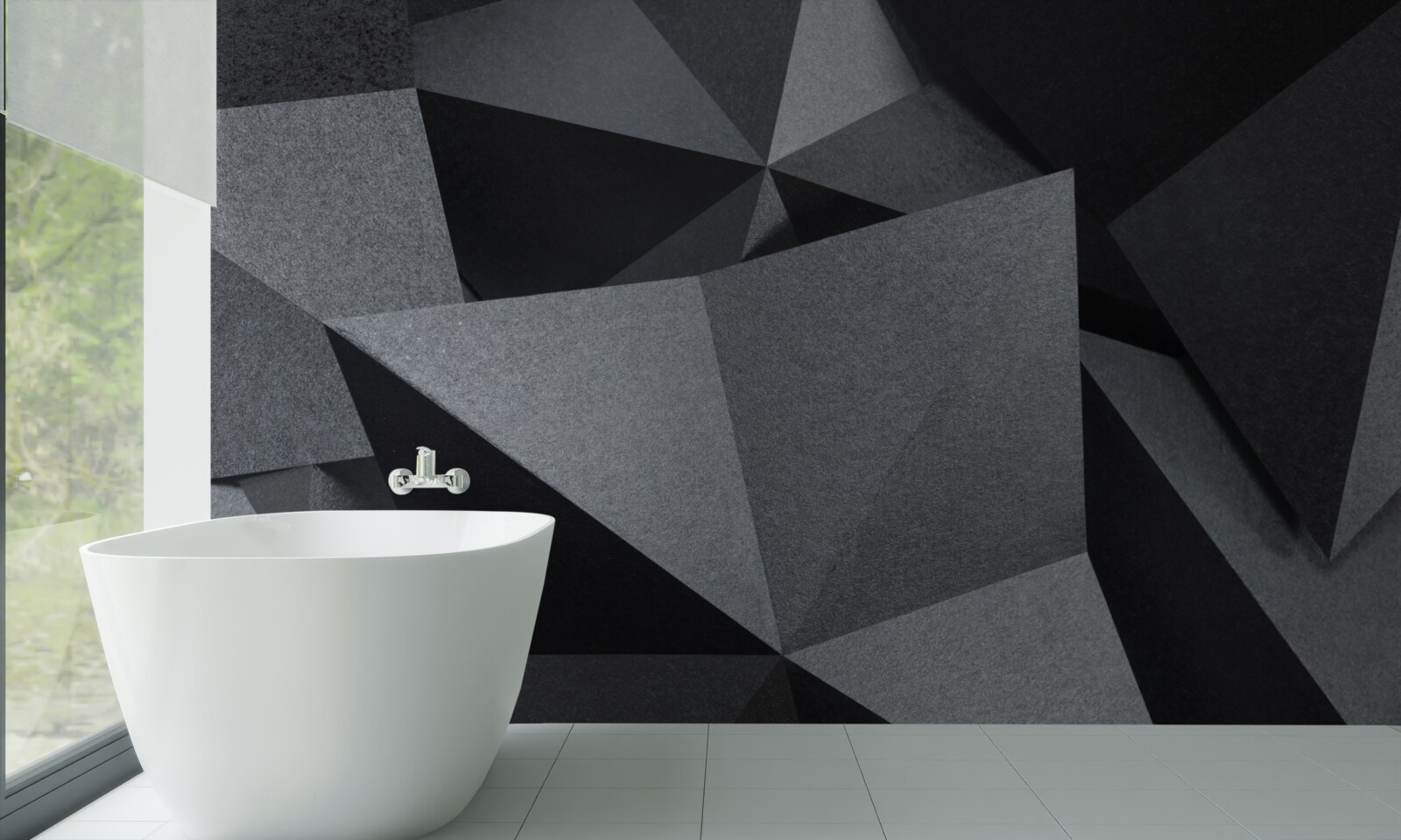 Fotobehang geometrische figuren op een donkere achtergrond