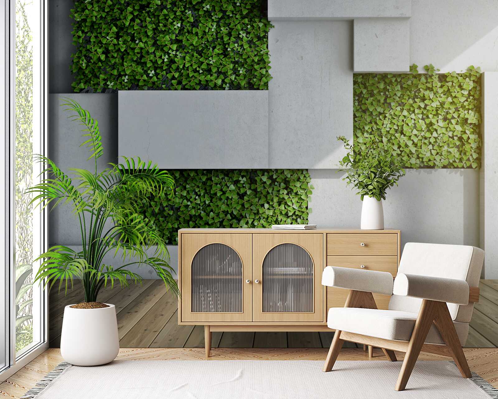 Fotobehang groene wanddecoratie