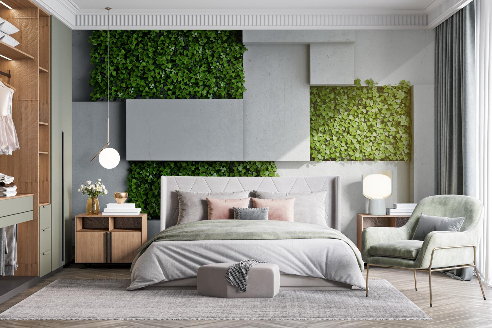 Fotobehang groene wanddecoratie