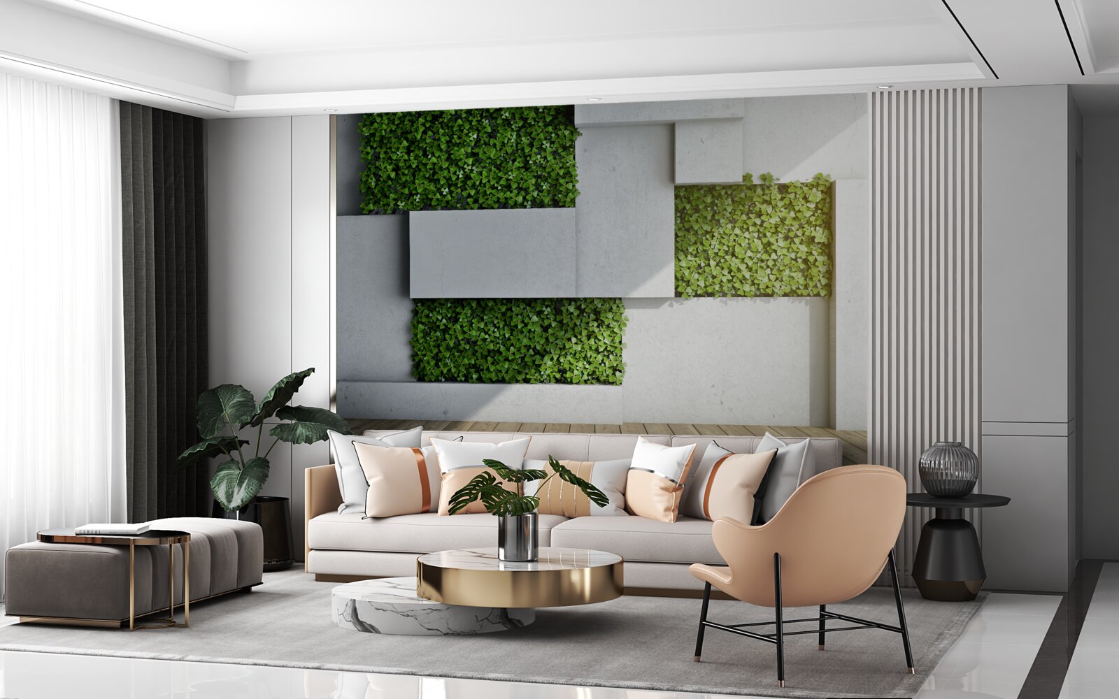 Fotobehang groene wanddecoratie