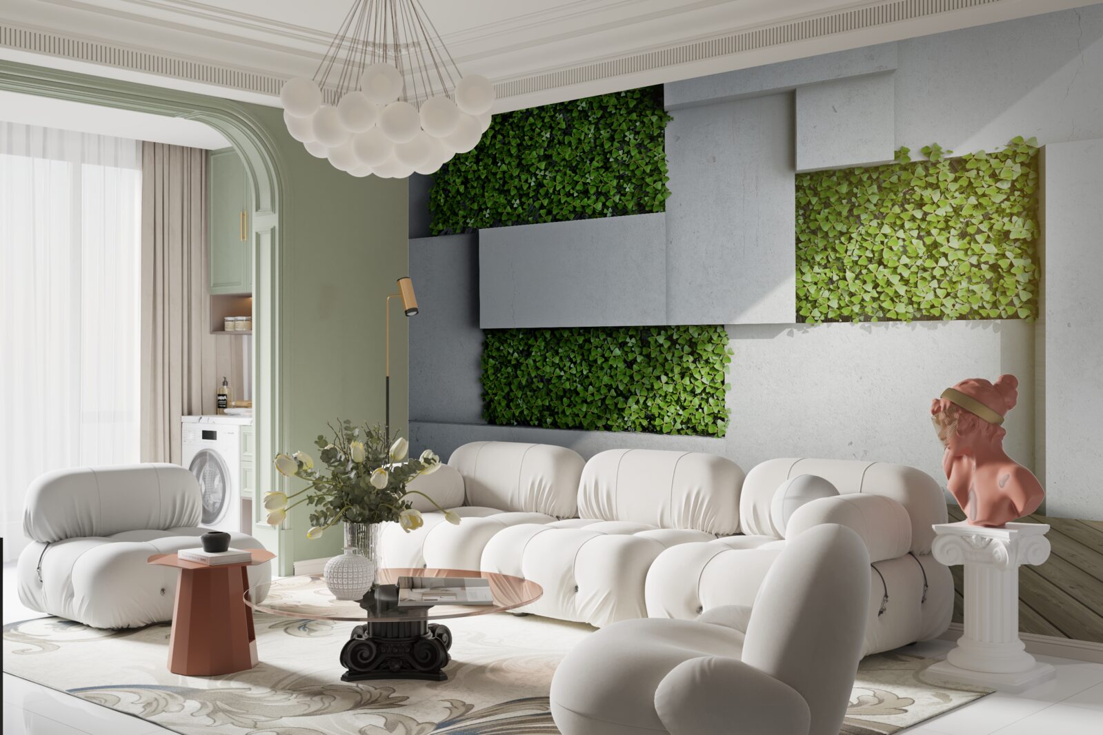 Fotobehang groene wanddecoratie