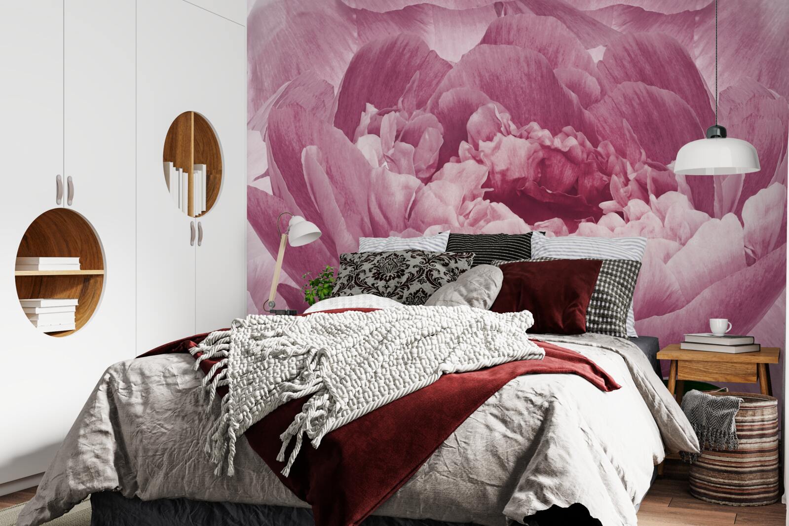 Fotobehang overvloedige roze asterbloem