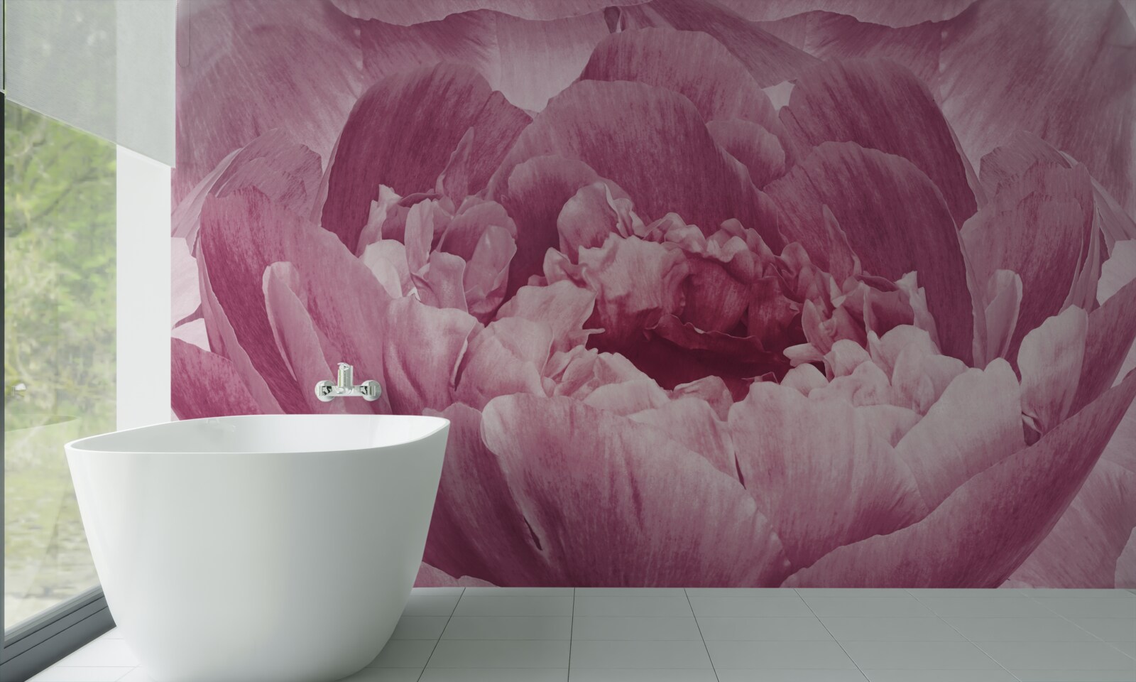 Fotobehang overvloedige roze asterbloem