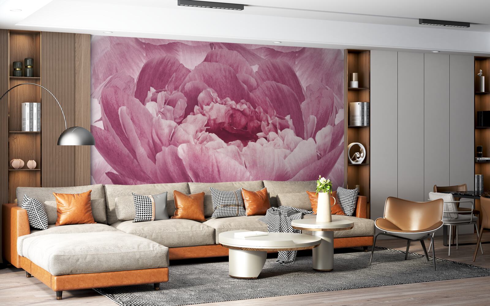 Fotobehang overvloedige roze asterbloem